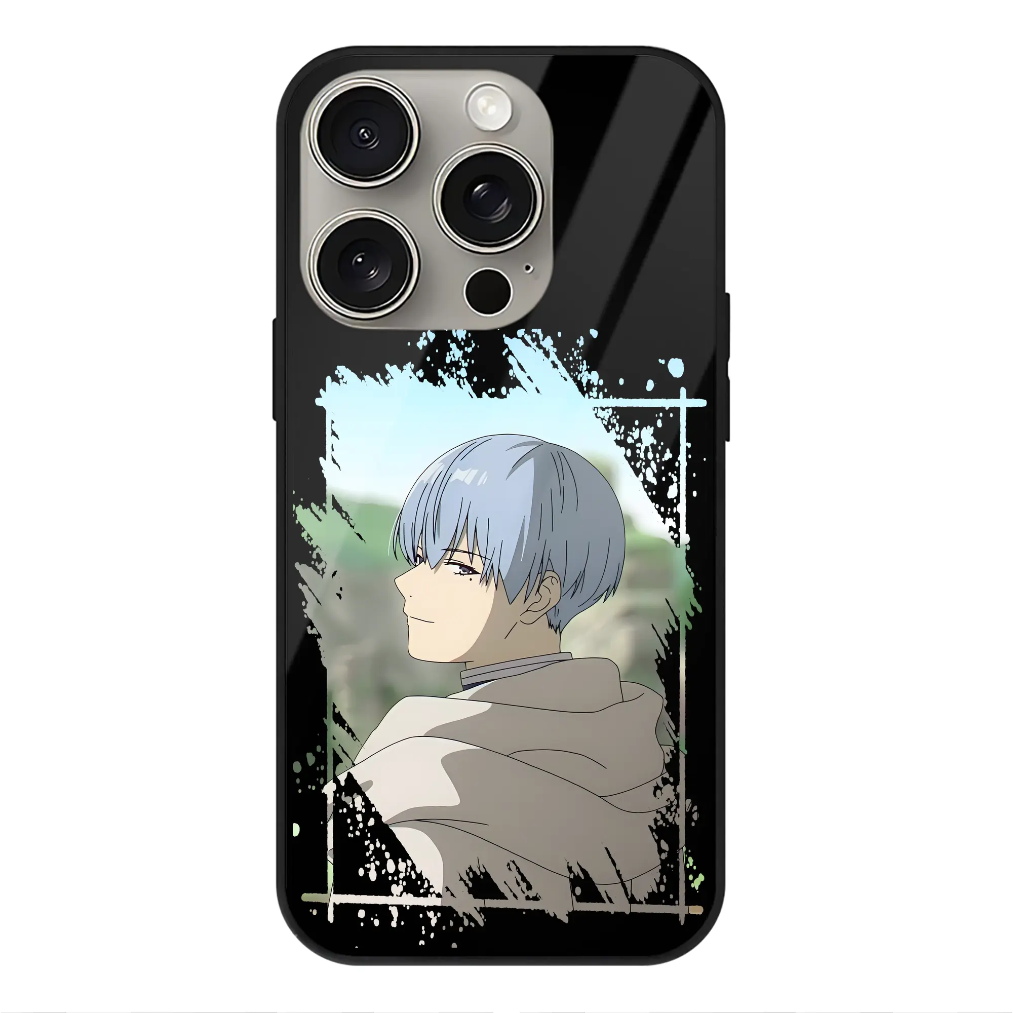 葬送のフリーレン（Frieren） グッズ,ヒンメル（Himmel） - IPhone15Pro対応 ・ スマホケース ・ 背面ガラス ・ TPU+強化ガラス ・ 耐衝撃 ・ 黄変防止 ・ ワイヤレス充電対応 ・ 3D立体ボタン