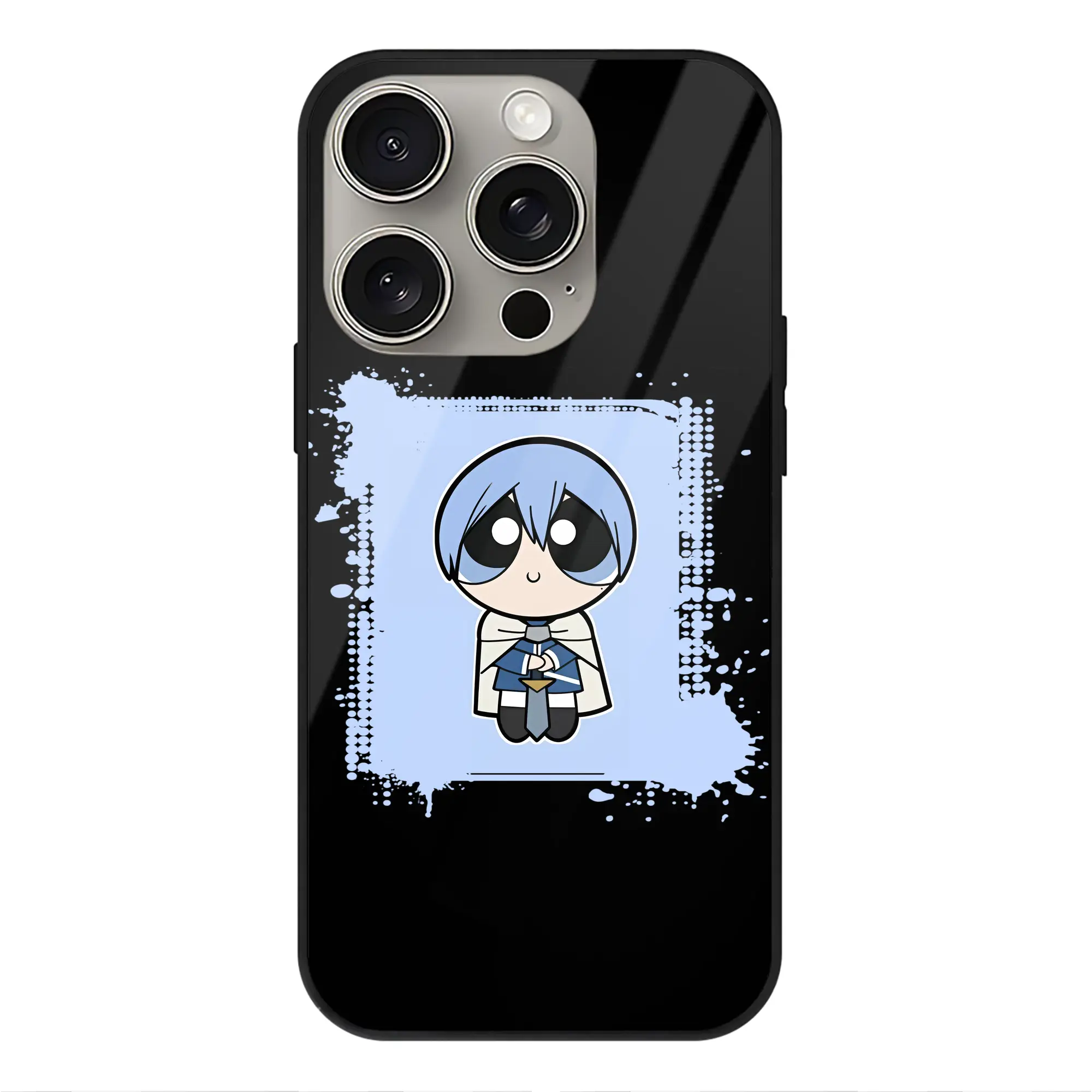 葬送のフリーレン（Frieren） グッズ,ヒンメル（Himmel） - IPhone15Pro対応 ・ スマホケース ・ 背面ガラス ・ TPU+強化ガラス ・ 耐衝撃 ・ 黄変防止 ・ ワイヤレス充電対応 ・ 3D立体ボタン