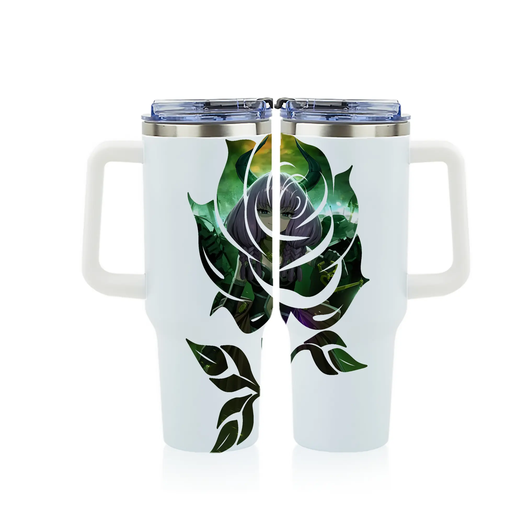 葬送のフリーレン（Frieren） グッズ,アウラ（Aura） - 1200mL フルプリント車用タンブラー ・ 304ステンレス 内側 ・ 201ステンレス 外側 ・ 保温 保冷 ・ 通勤 ドライブ アウトドア用