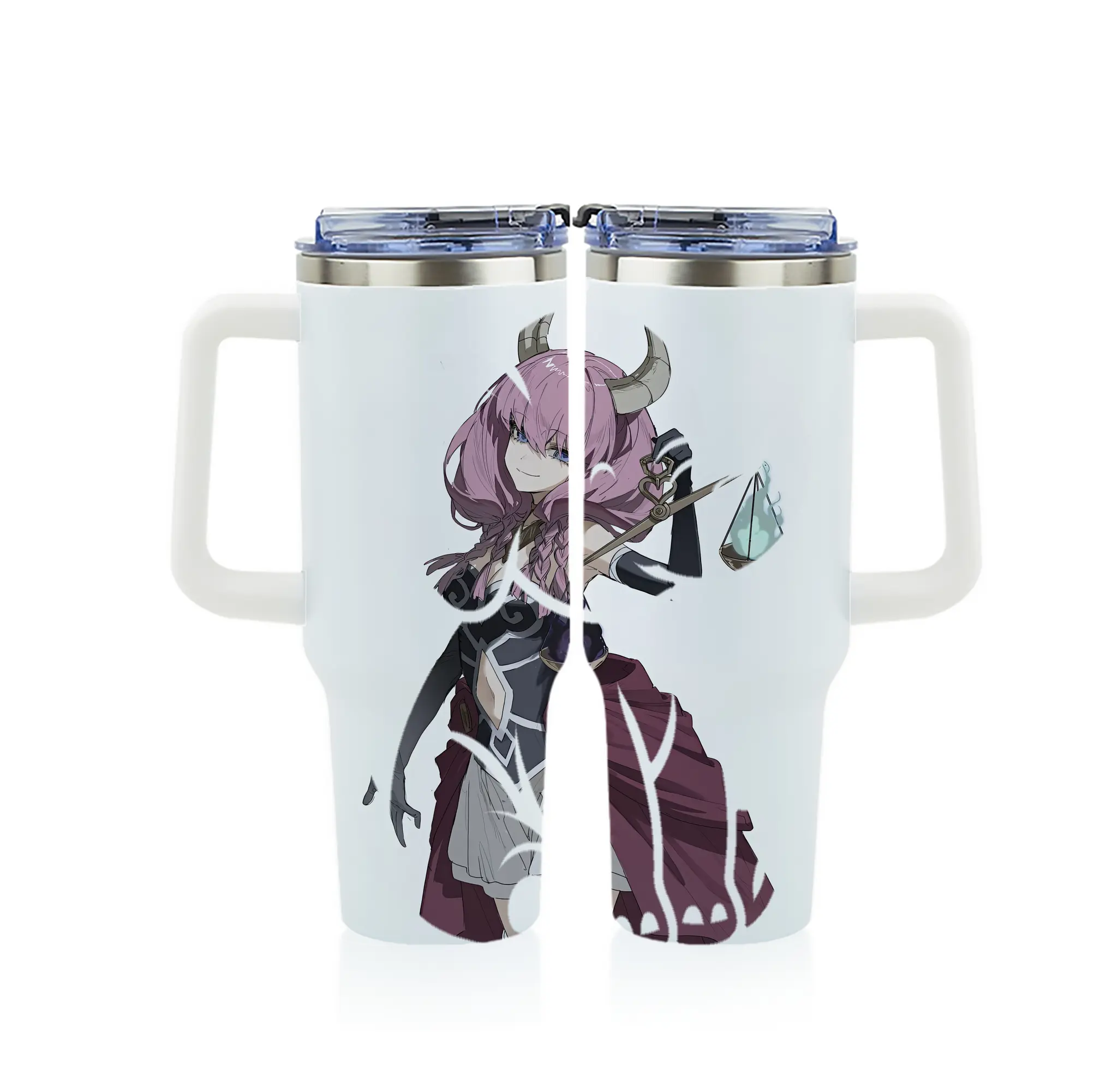 葬送のフリーレン（Frieren） グッズ,アウラ（Aura） - 1200mL フルプリント車用タンブラー ・ 304ステンレス 内側 ・ 201ステンレス 外側 ・ 保温 保冷 ・ 通勤 ドライブ アウトドア用