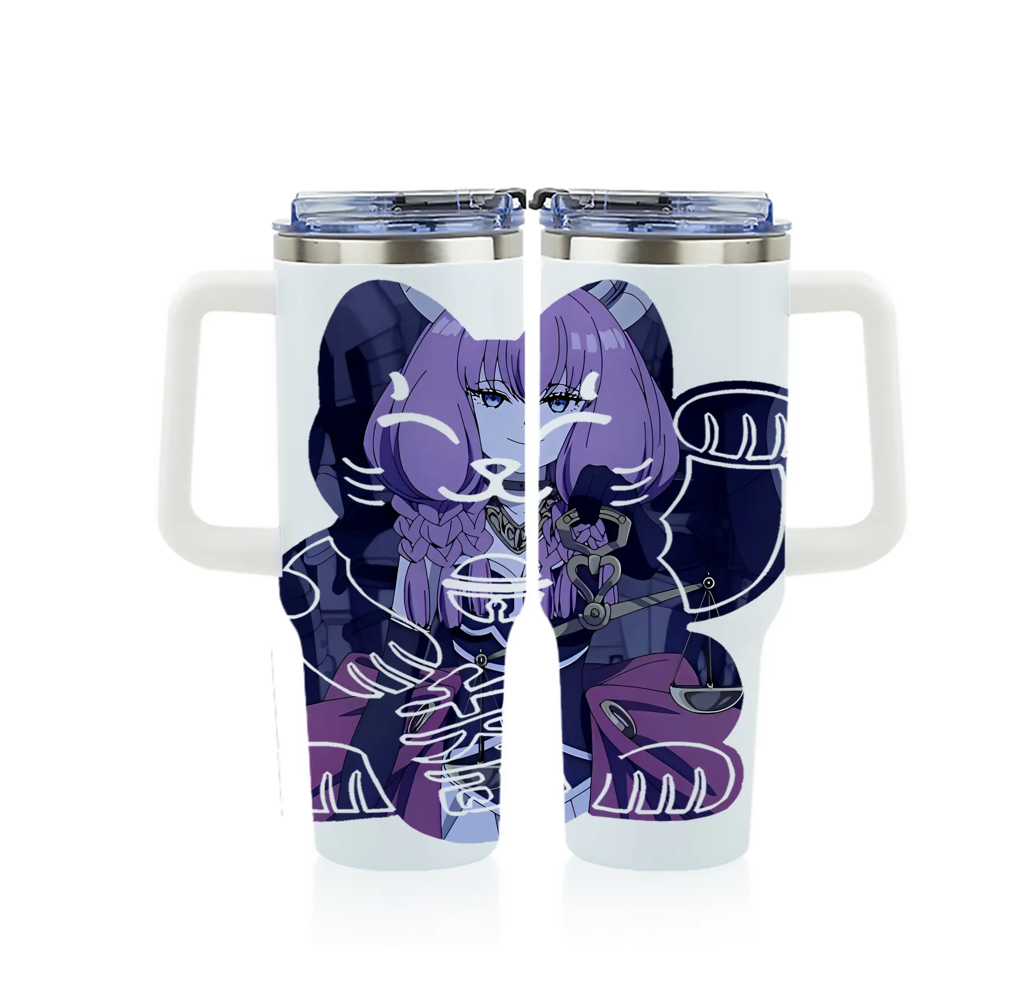 葬送のフリーレン（Frieren） グッズ,アウラ（Aura） - 1200mL フルプリント車用タンブラー ・ 304ステンレス 内側 ・ 201ステンレス 外側 ・ 保温 保冷 ・ 通勤 ドライブ アウトドア用