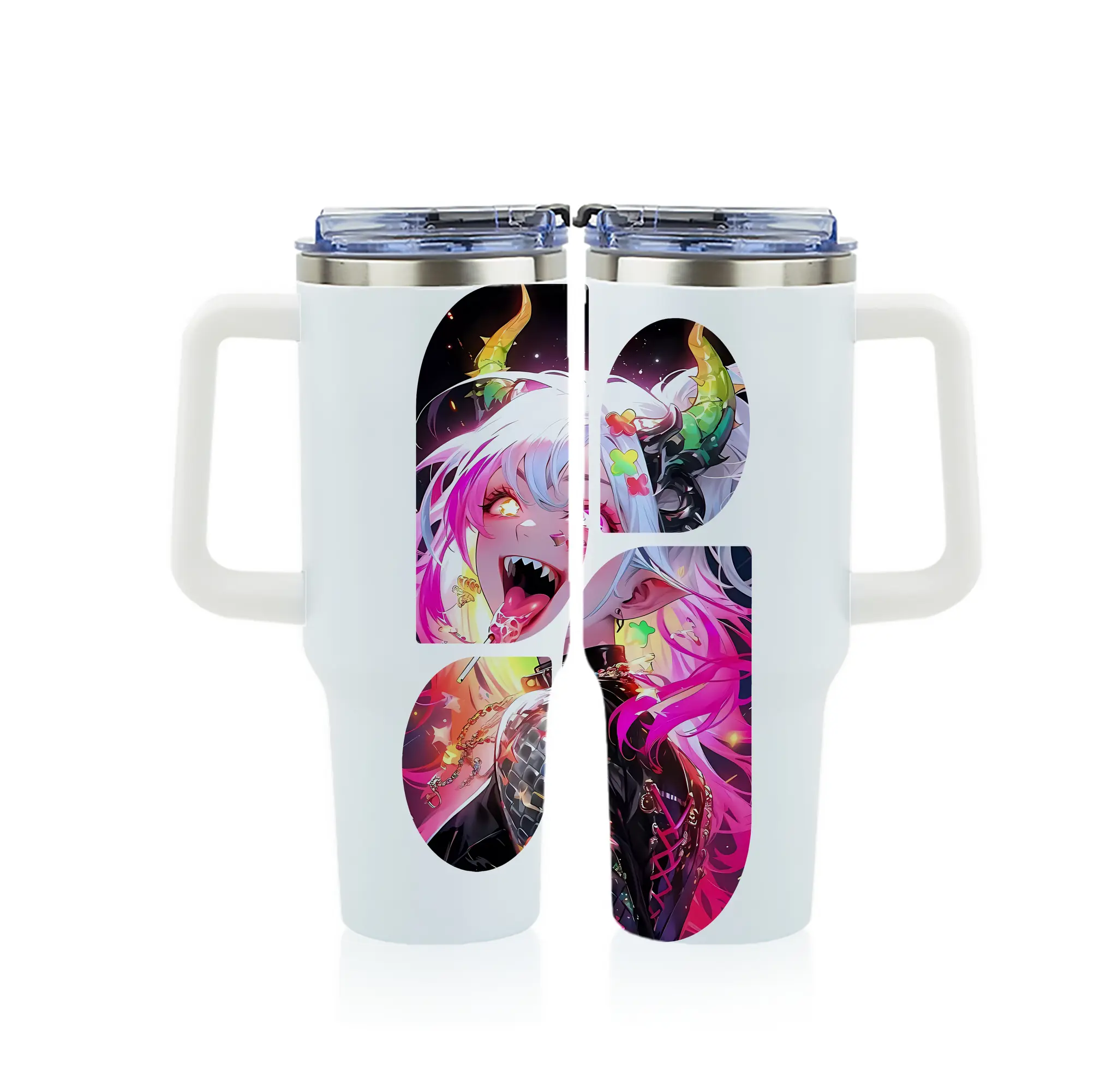 葬送のフリーレン（Frieren） グッズ,アウラ（Aura） - 1200mL フルプリント車用タンブラー ・ 304ステンレス 内側 ・ 201ステンレス 外側 ・ 保温 保冷 ・ 通勤 ドライブ アウトドア用