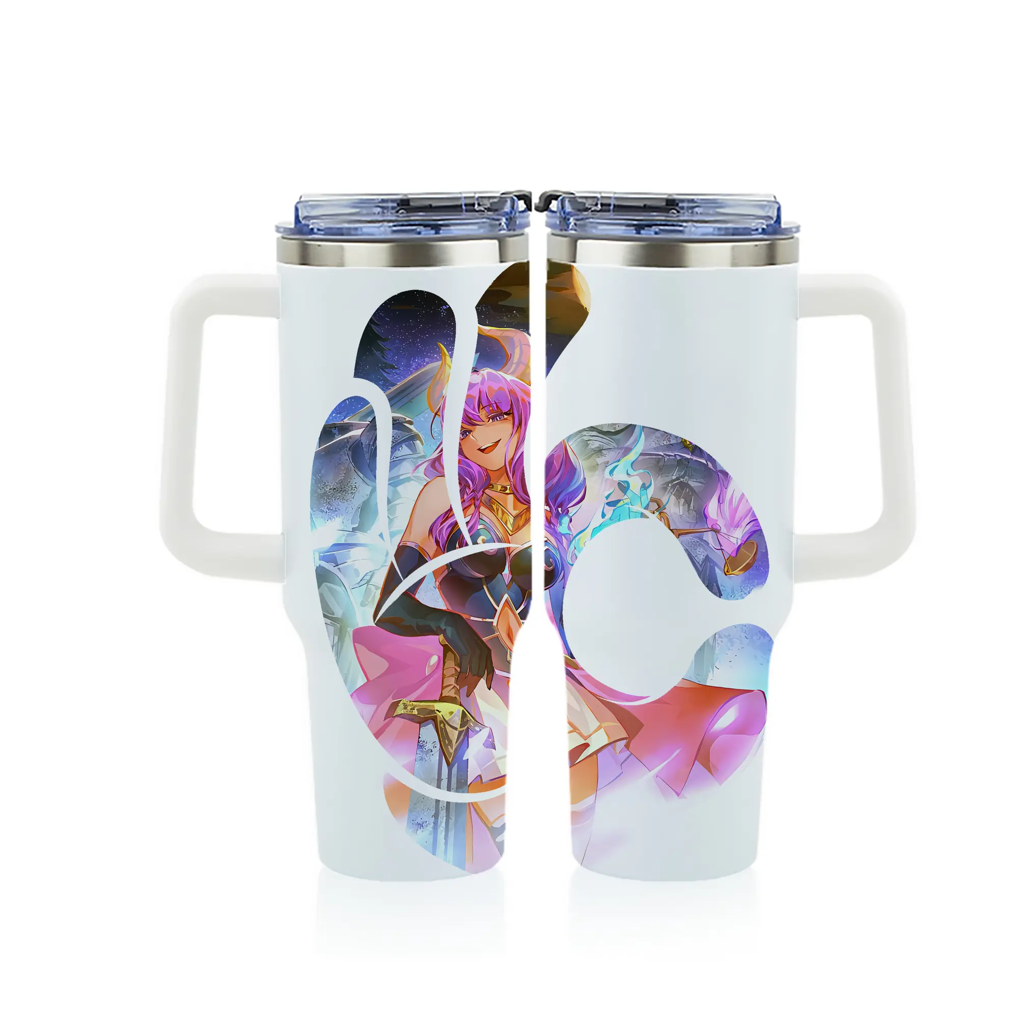 葬送のフリーレン（Frieren） グッズ,アウラ（Aura） - 1200mL フルプリント車用タンブラー ・ 304ステンレス 内側 ・ 201ステンレス 外側 ・ 保温 保冷 ・ 通勤 ドライブ アウトドア用