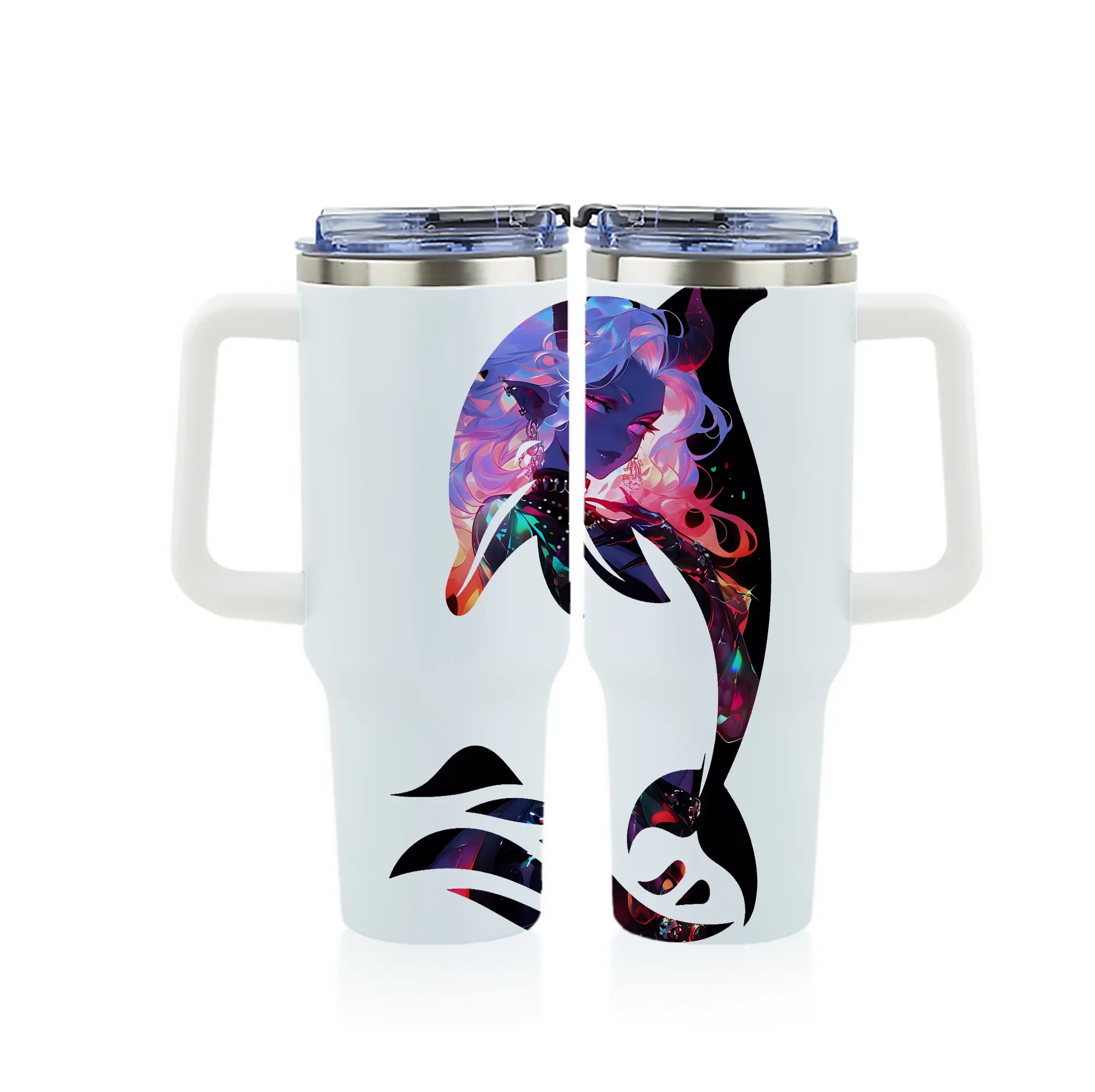 葬送のフリーレン（Frieren） グッズ,アウラ（Aura） - 1200mL フルプリント車用タンブラー ・ 304ステンレス 内側 ・ 201ステンレス 外側 ・ 保温 保冷 ・ 通勤 ドライブ アウトドア用