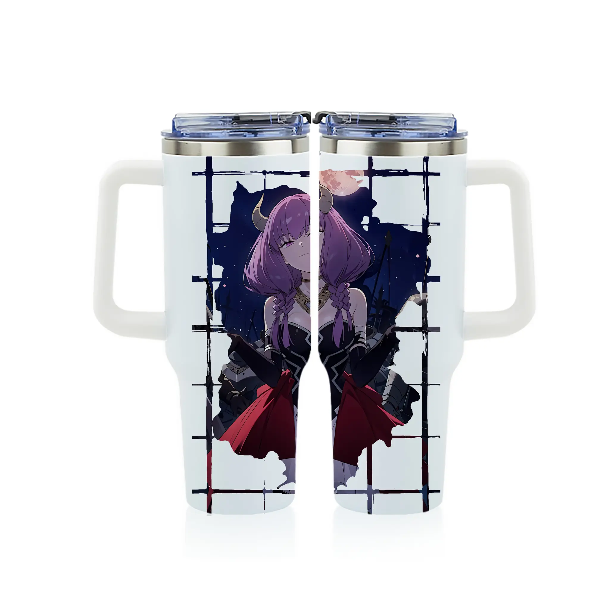 葬送のフリーレン（Frieren） グッズ,アウラ（Aura） - 1200mL フルプリント車用タンブラー ・ 304ステンレス 内側 ・ 201ステンレス 外側 ・ 保温 保冷 ・ 通勤 ドライブ アウトドア用