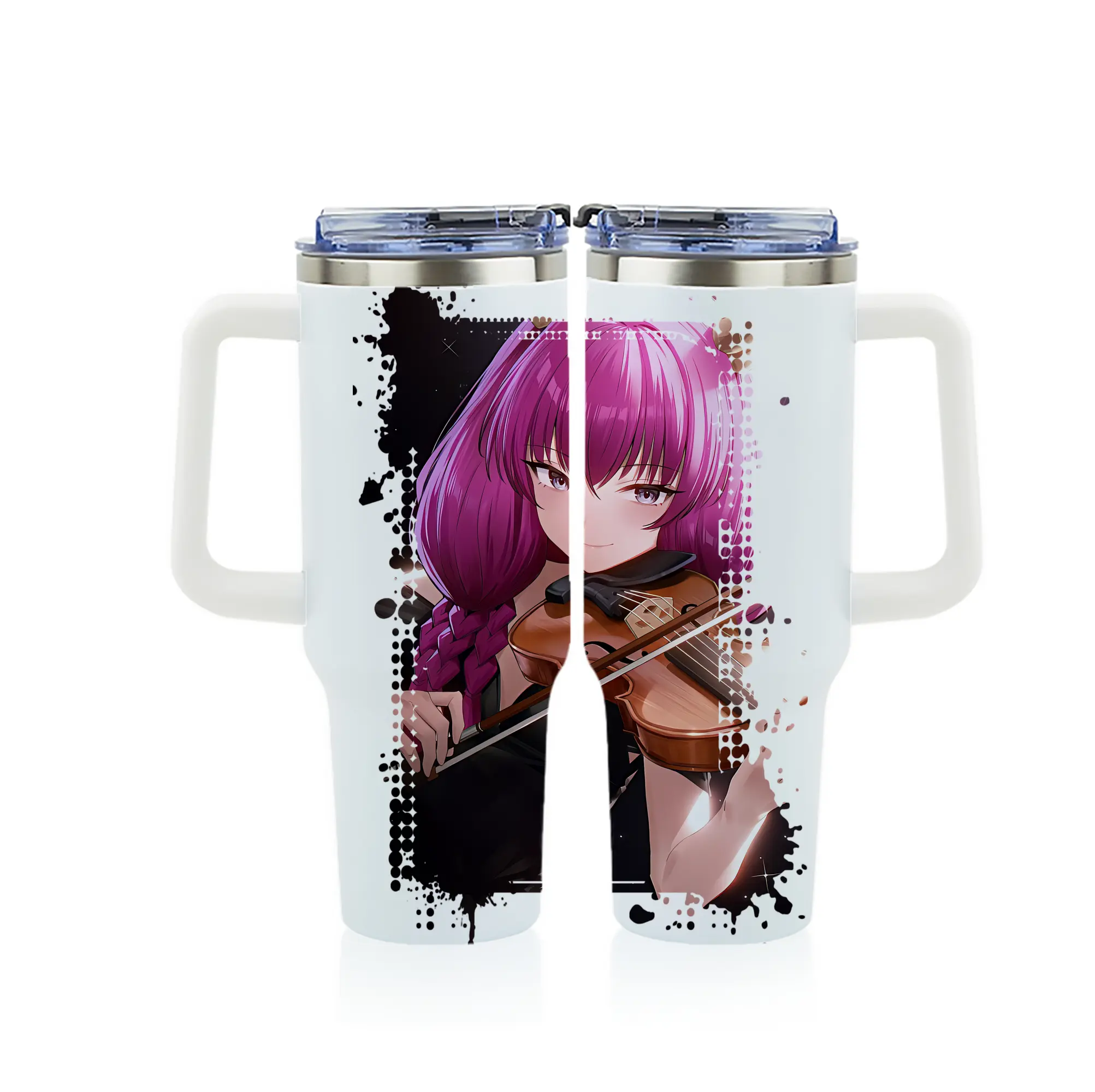 葬送のフリーレン（Frieren） グッズ,アウラ（Aura） - 1200mL フルプリント車用タンブラー ・ 304ステンレス 内側 ・ 201ステンレス 外側 ・ 保温 保冷 ・ 通勤 ドライブ アウトドア用