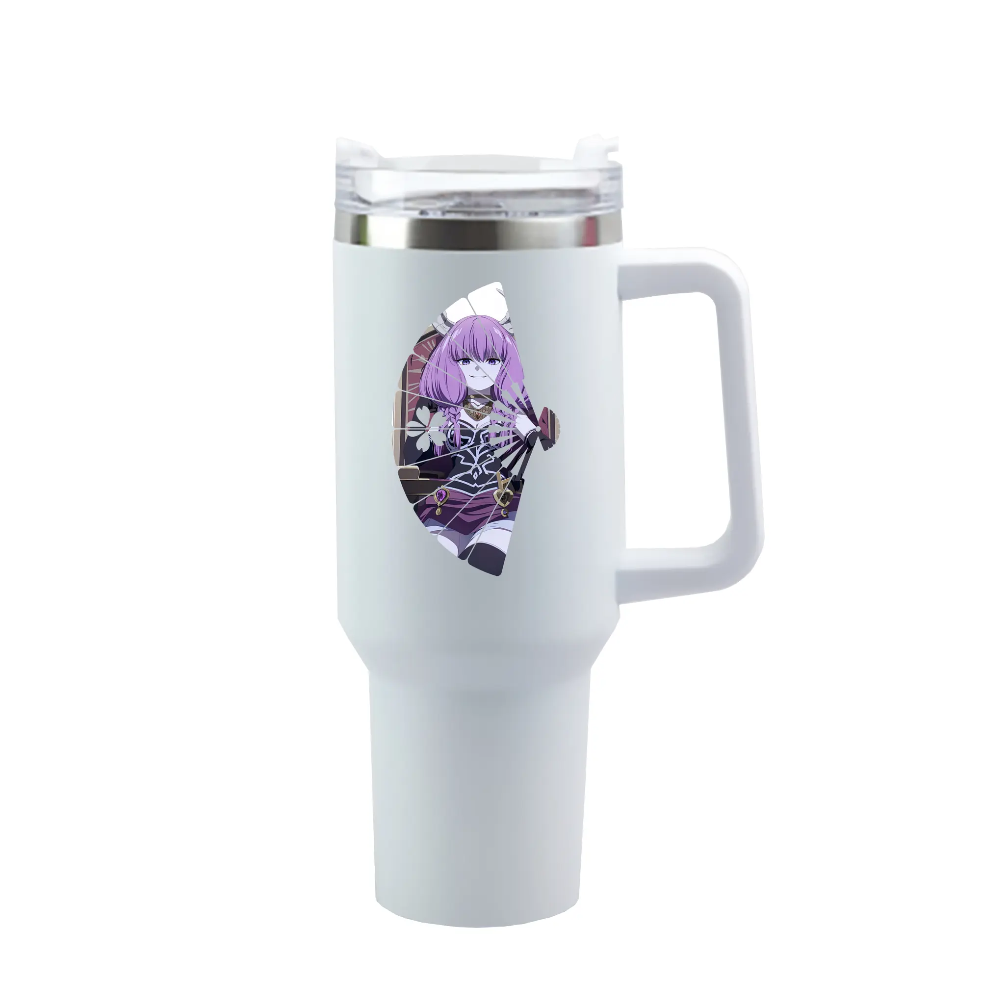 葬送のフリーレン（Frieren） グッズ,アウラ（Aura） - 1200mL 車用タンブラー ・ クリスタルステッカー ・ 304ステンレス 内側 ・ 201ステンレス 外側 ・ 保温 保冷 ・ ハンドル＆ストロー付き ・ 通勤 ドライブ アウトドア用