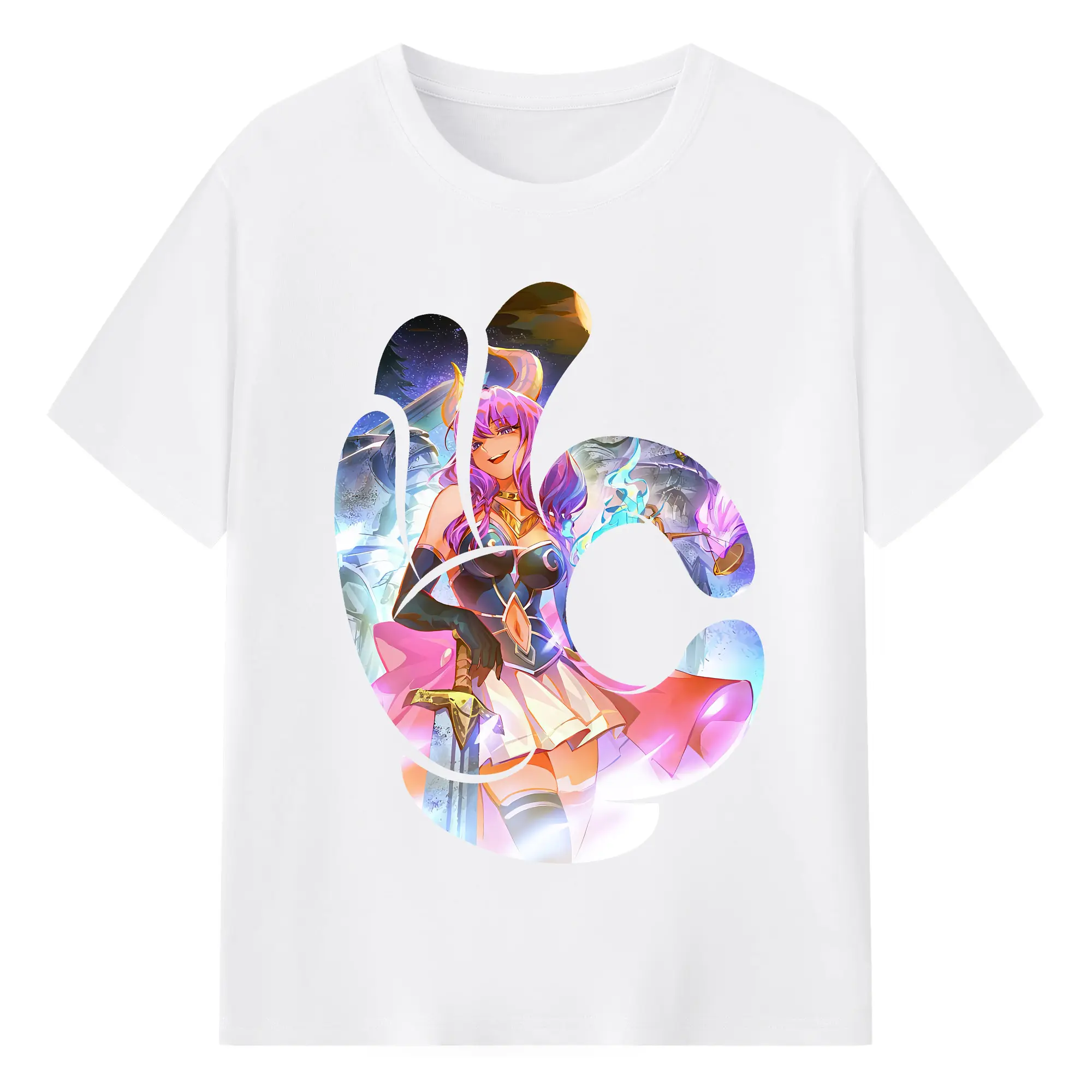 葬送のフリーレン（Frieren） グッズ,アウラ（Aura） - 綿100％ 半袖Tシャツ ・ フロントプリント ・ 快適 通気性 ・ 日常使い 散歩 スポーツ用