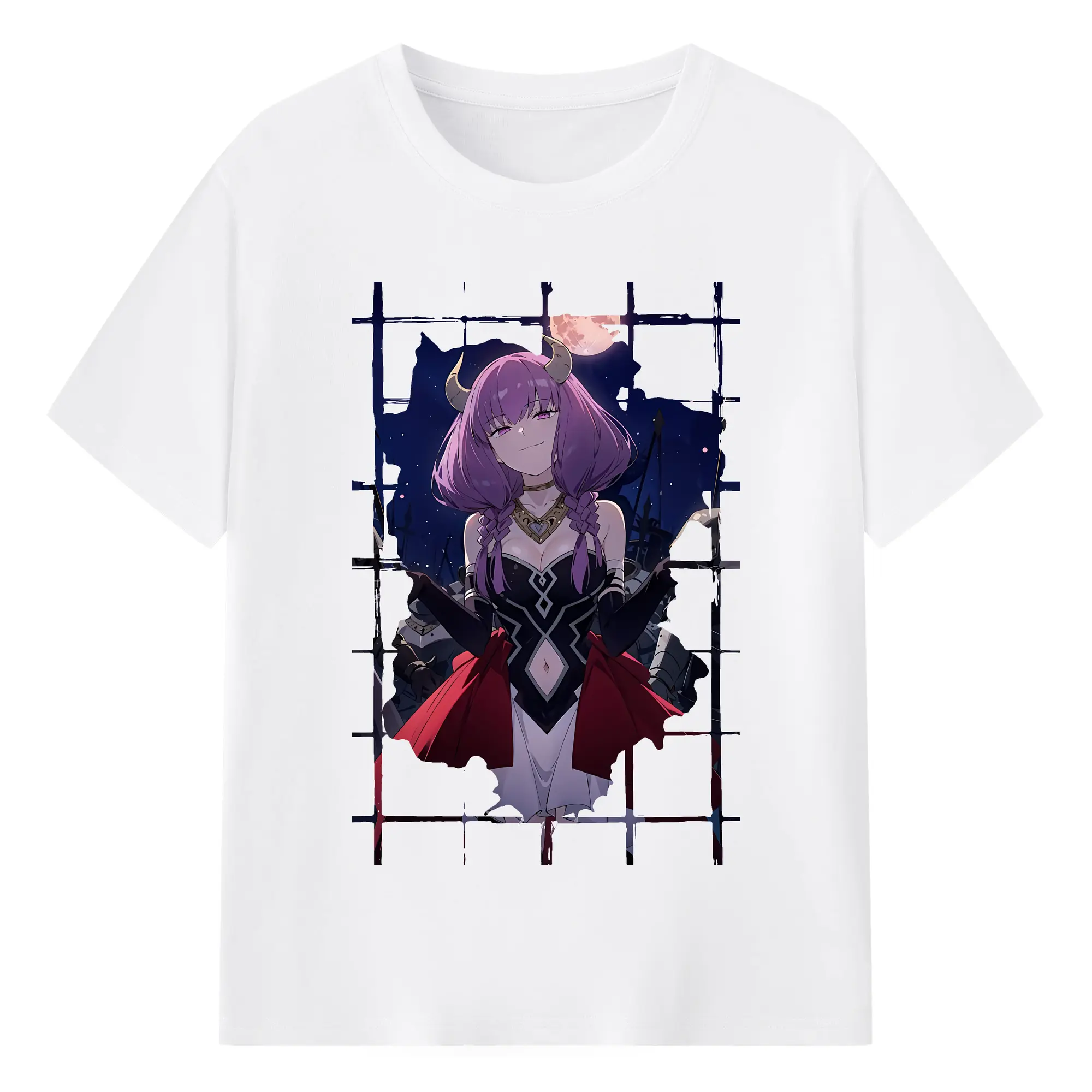 葬送のフリーレン（Frieren） グッズ,アウラ（Aura） - 綿100％ 半袖Tシャツ ・ フロントプリント ・ 快適 通気性 ・ 日常使い 散歩 スポーツ用