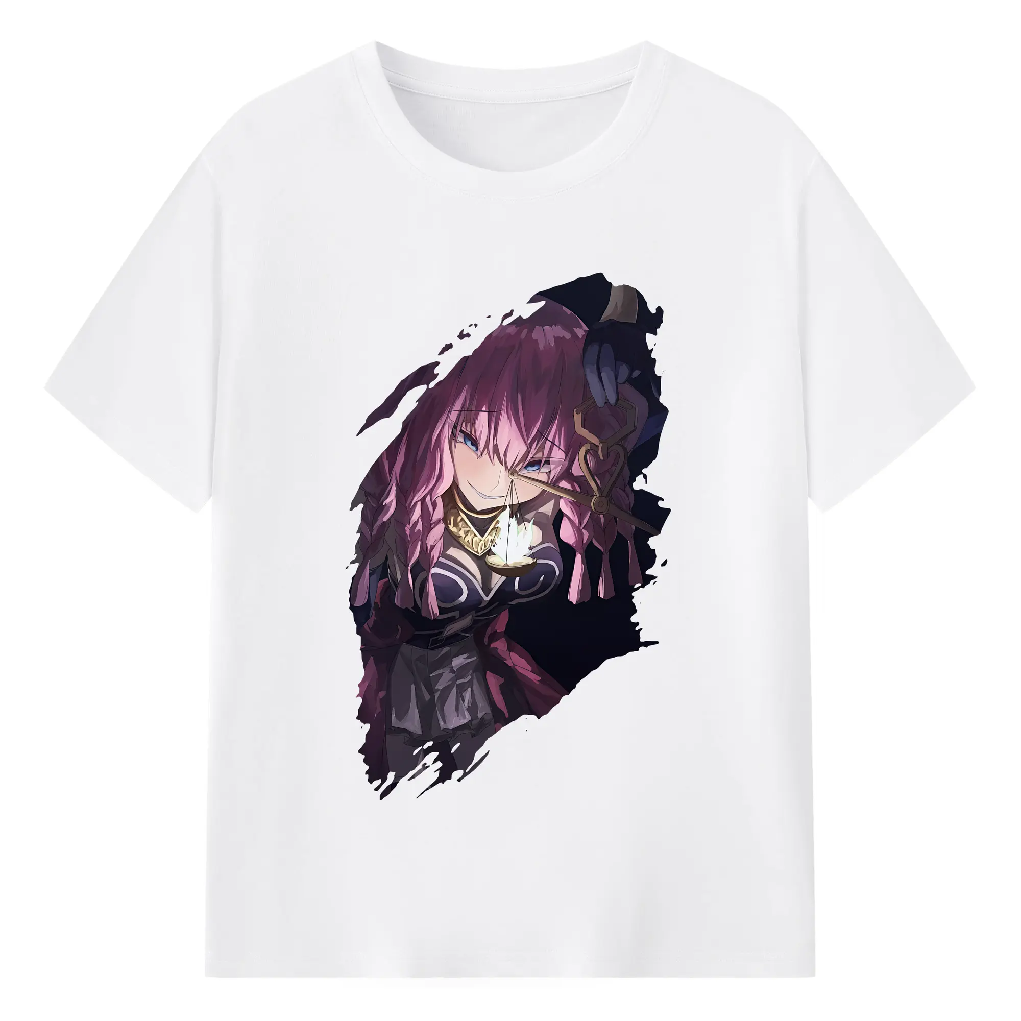 葬送のフリーレン（Frieren） グッズ,アウラ（Aura） - 綿100％ 半袖Tシャツ ・ フロントプリント ・ 快適 通気性 ・ 日常使い 散歩 スポーツ用
