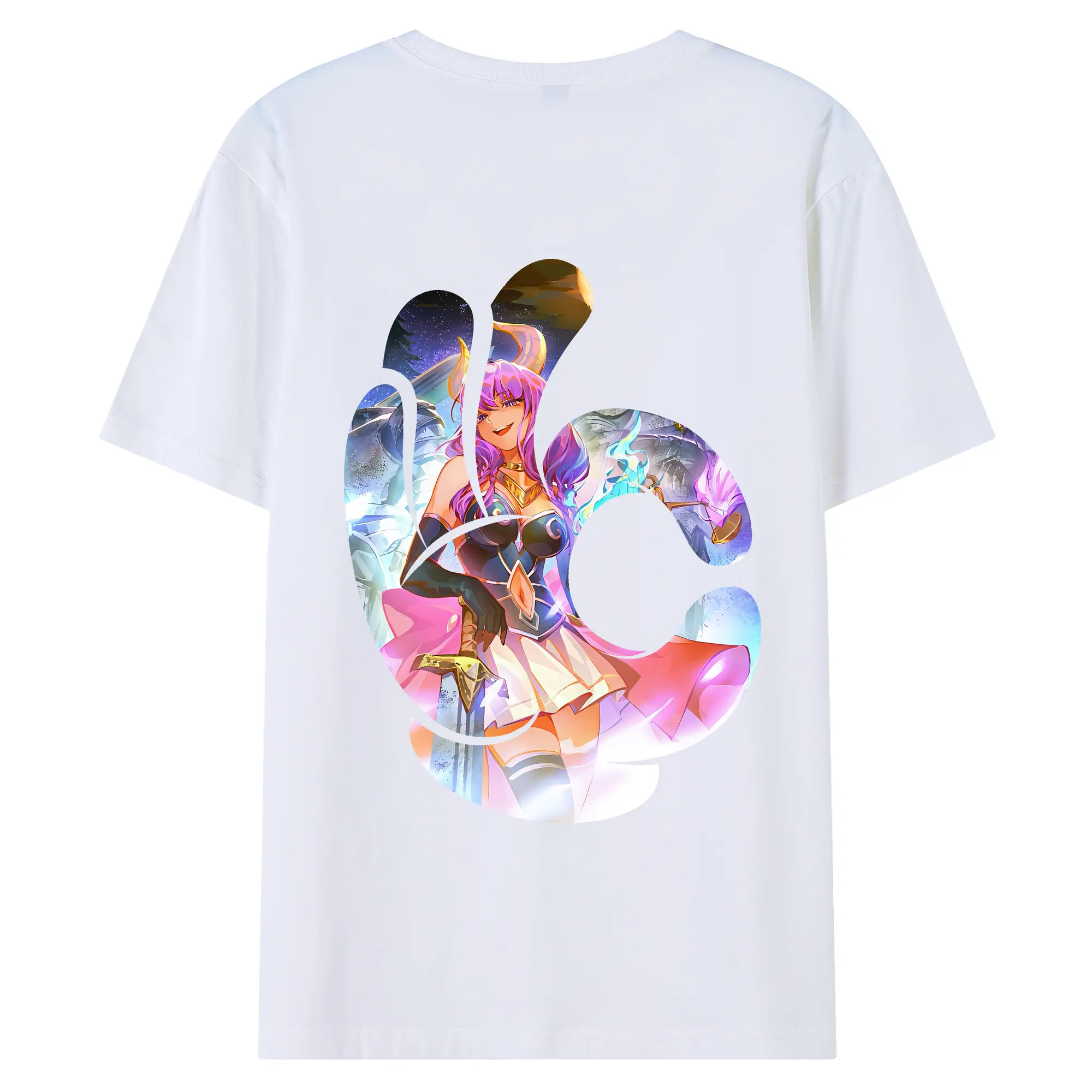 葬送のフリーレン（Frieren） グッズ,アウラ（Aura） - 綿100％ 半袖Tシャツ ・ バックプリント ・ 快適 通気性 ・ 日常使い 散歩 スポーツ用
