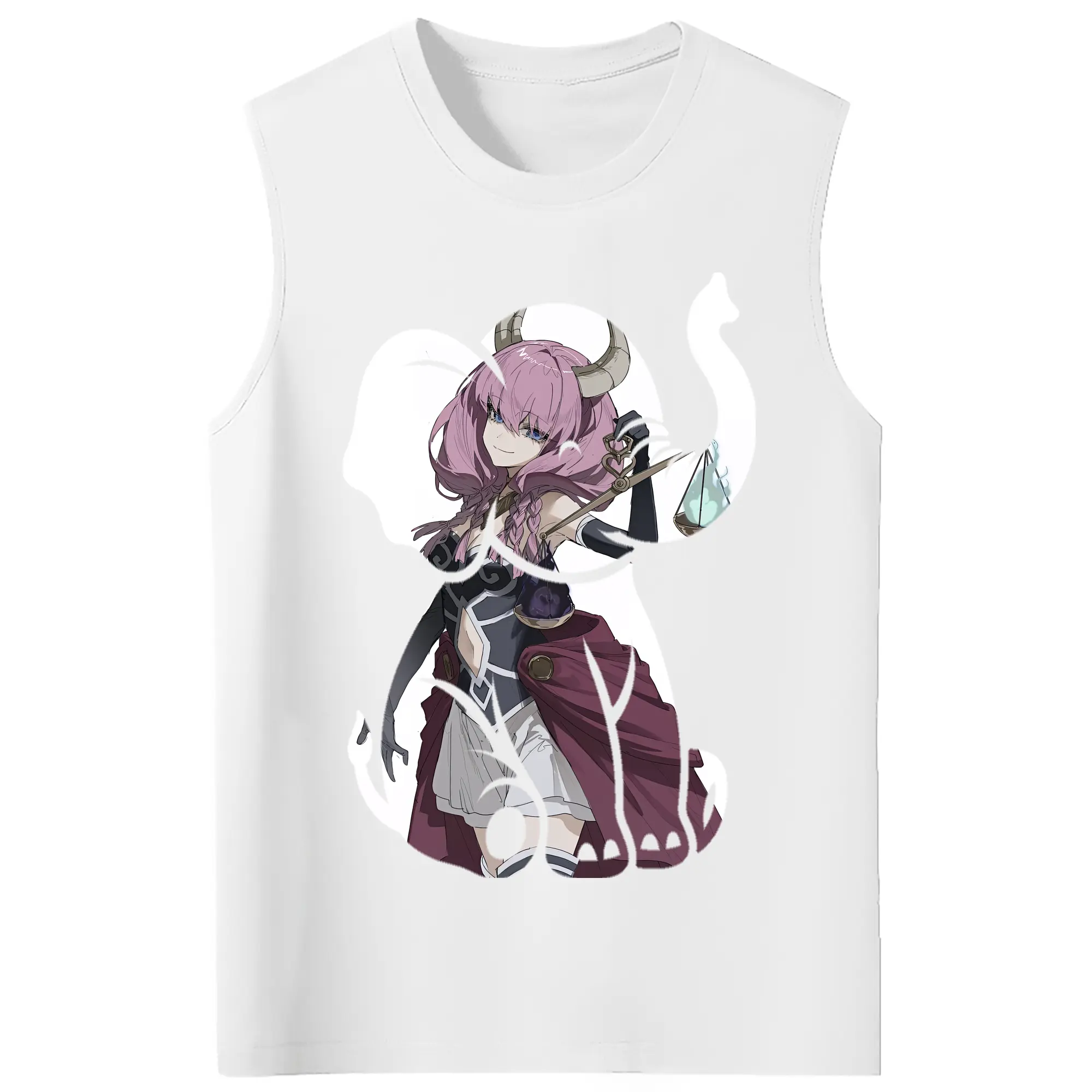 葬送のフリーレン（Frieren） グッズ,アウラ（Aura） - コットン100％ タンクトップ ・ フロントプリント ・ タイトフィット ・ 快適 通気性 ・ スポーツ カジュアル 散歩用