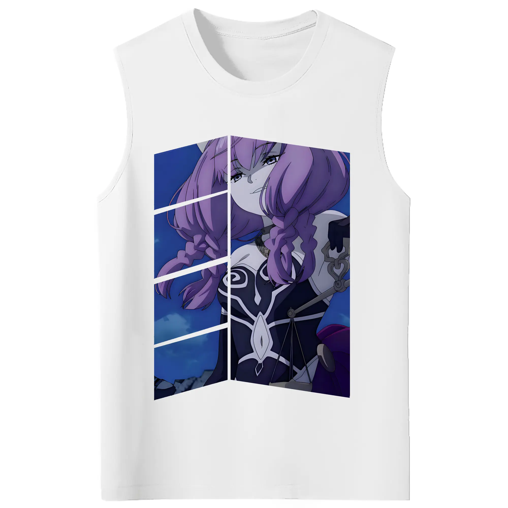 葬送のフリーレン（Frieren） グッズ,アウラ（Aura） - コットン100％ タンクトップ ・ フロントプリント ・ タイトフィット ・ 快適 通気性 ・ スポーツ カジュアル 散歩用