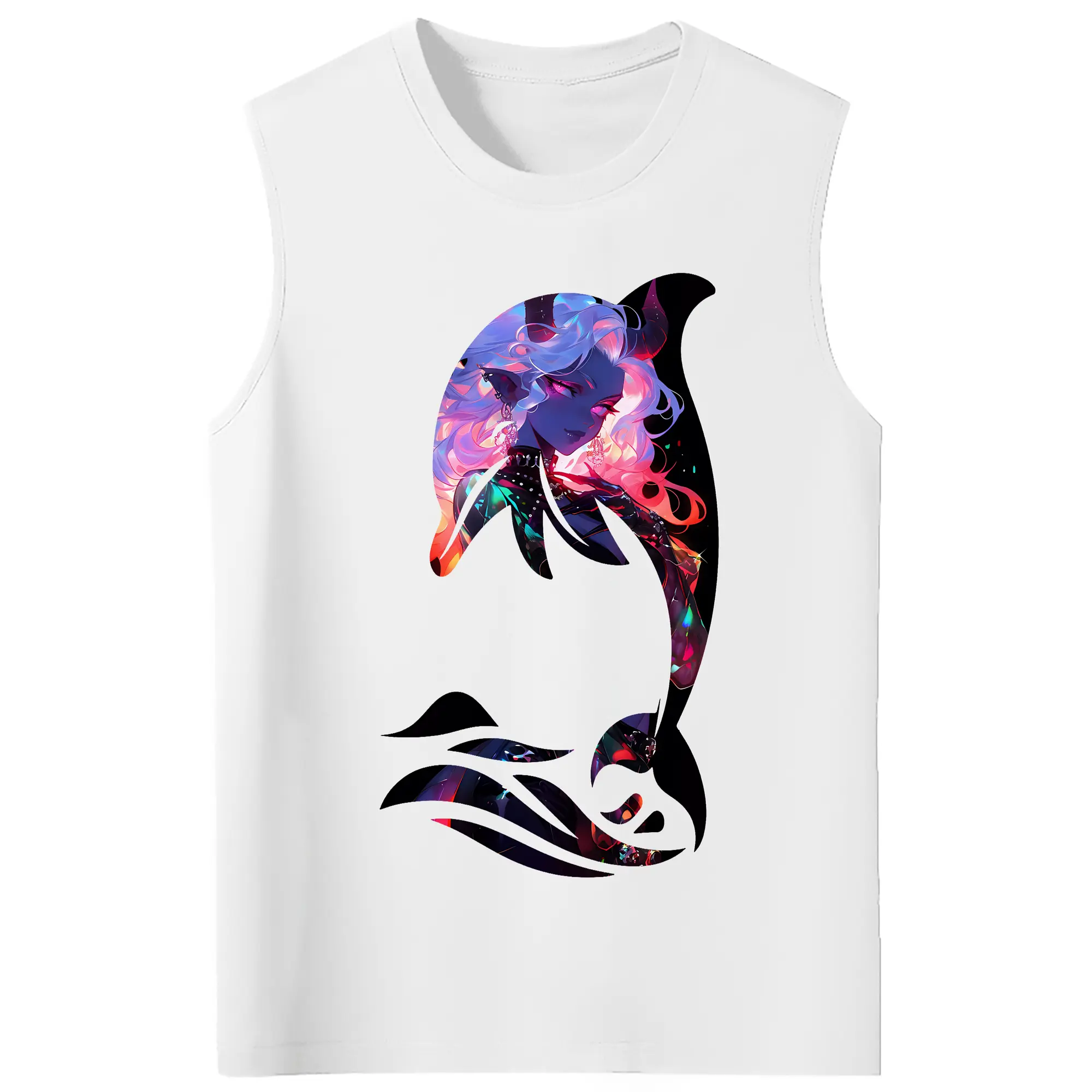 葬送のフリーレン（Frieren） グッズ,アウラ（Aura） - コットン100％ タンクトップ ・ フロントプリント ・ タイトフィット ・ 快適 通気性 ・ スポーツ カジュアル 散歩用