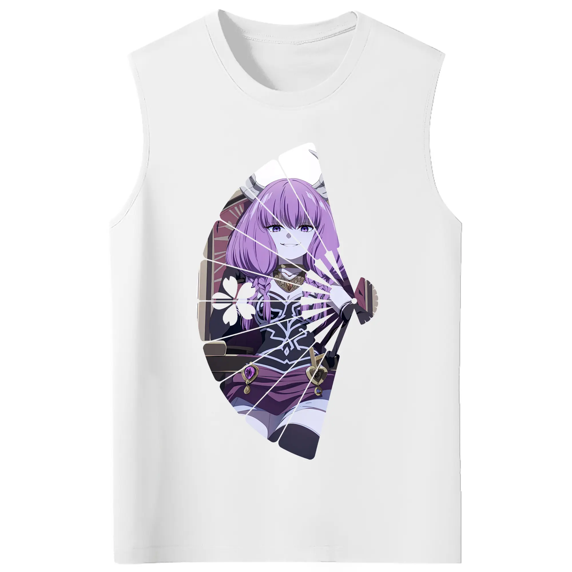 葬送のフリーレン（Frieren） グッズ,アウラ（Aura） - コットン100％ タンクトップ ・ フロントプリント ・ タイトフィット ・ 快適 通気性 ・ スポーツ カジュアル 散歩用
