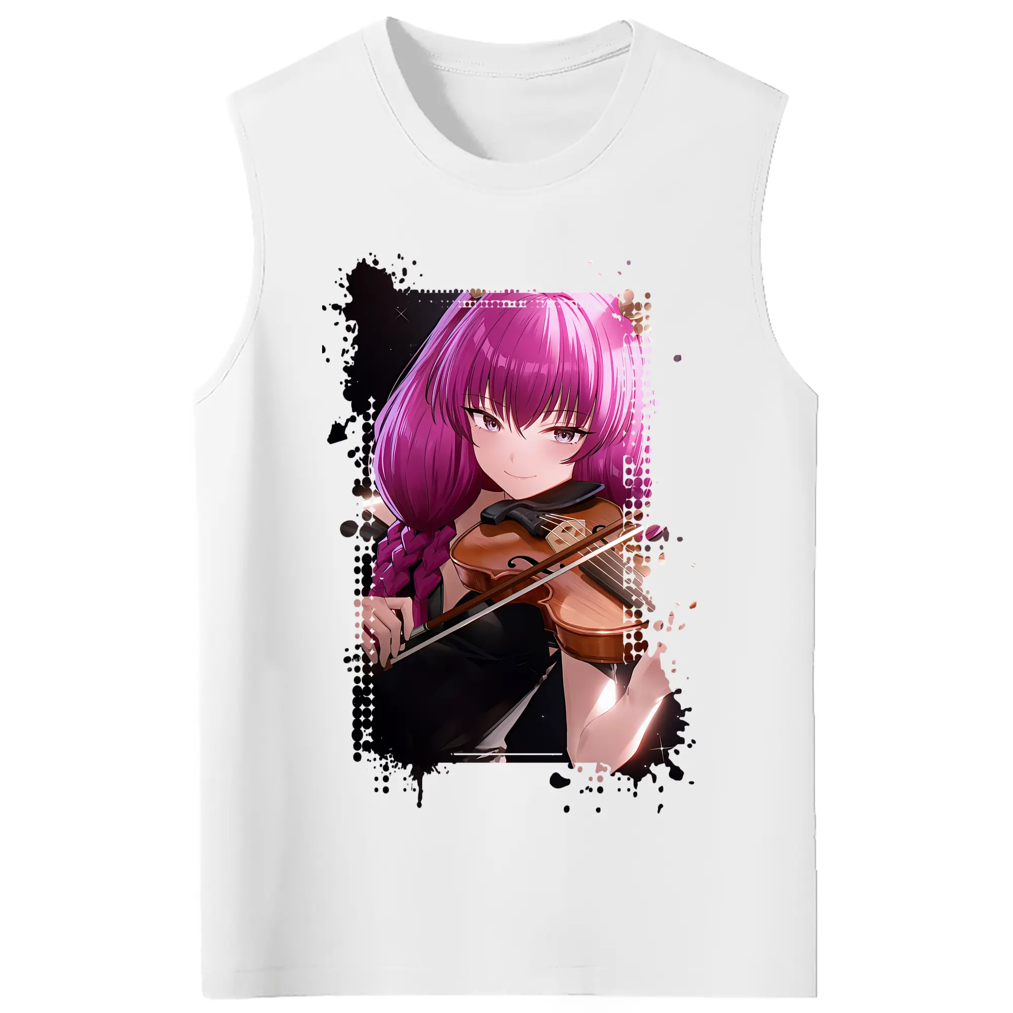 葬送のフリーレン（Frieren） グッズ,アウラ（Aura） - コットン100％ タンクトップ ・ フロントプリント ・ タイトフィット ・ 快適 通気性 ・ スポーツ カジュアル 散歩用