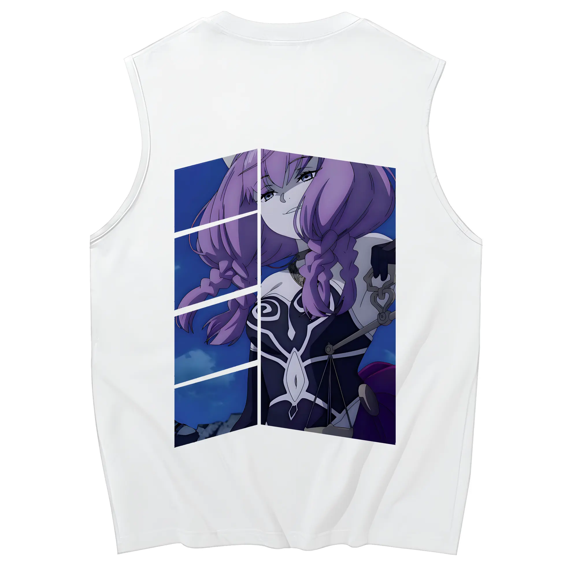 葬送のフリーレン（Frieren） グッズ,アウラ（Aura） - コットン100％ タンクトップ ・ 背面プリント ・ タイトシルエット ・ 快適 通気性 ・ スポーツ カジュアル 散歩用