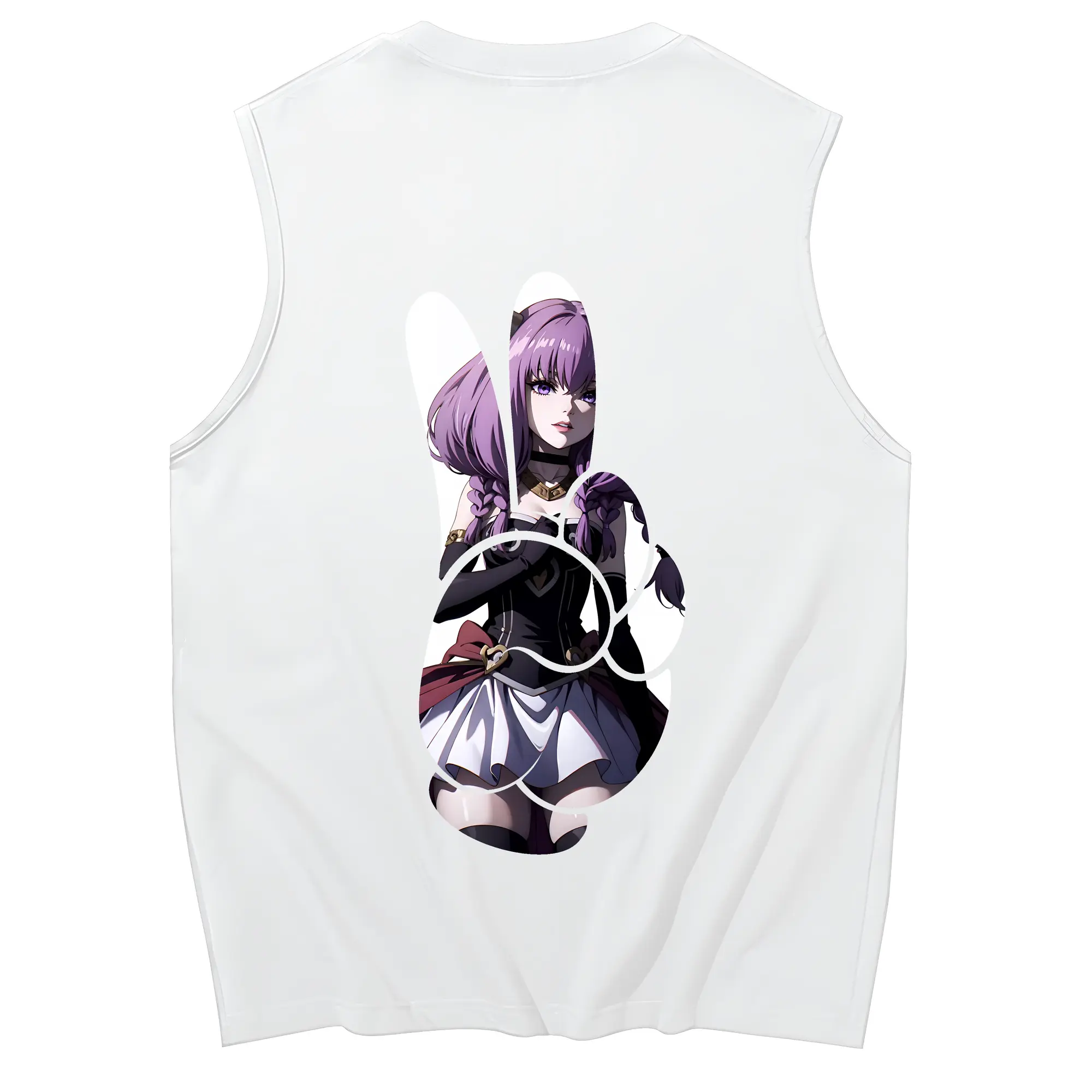 葬送のフリーレン（Frieren） グッズ,アウラ（Aura） - コットン100％ タンクトップ ・ 背面プリント ・ タイトシルエット ・ 快適 通気性 ・ スポーツ カジュアル 散歩用