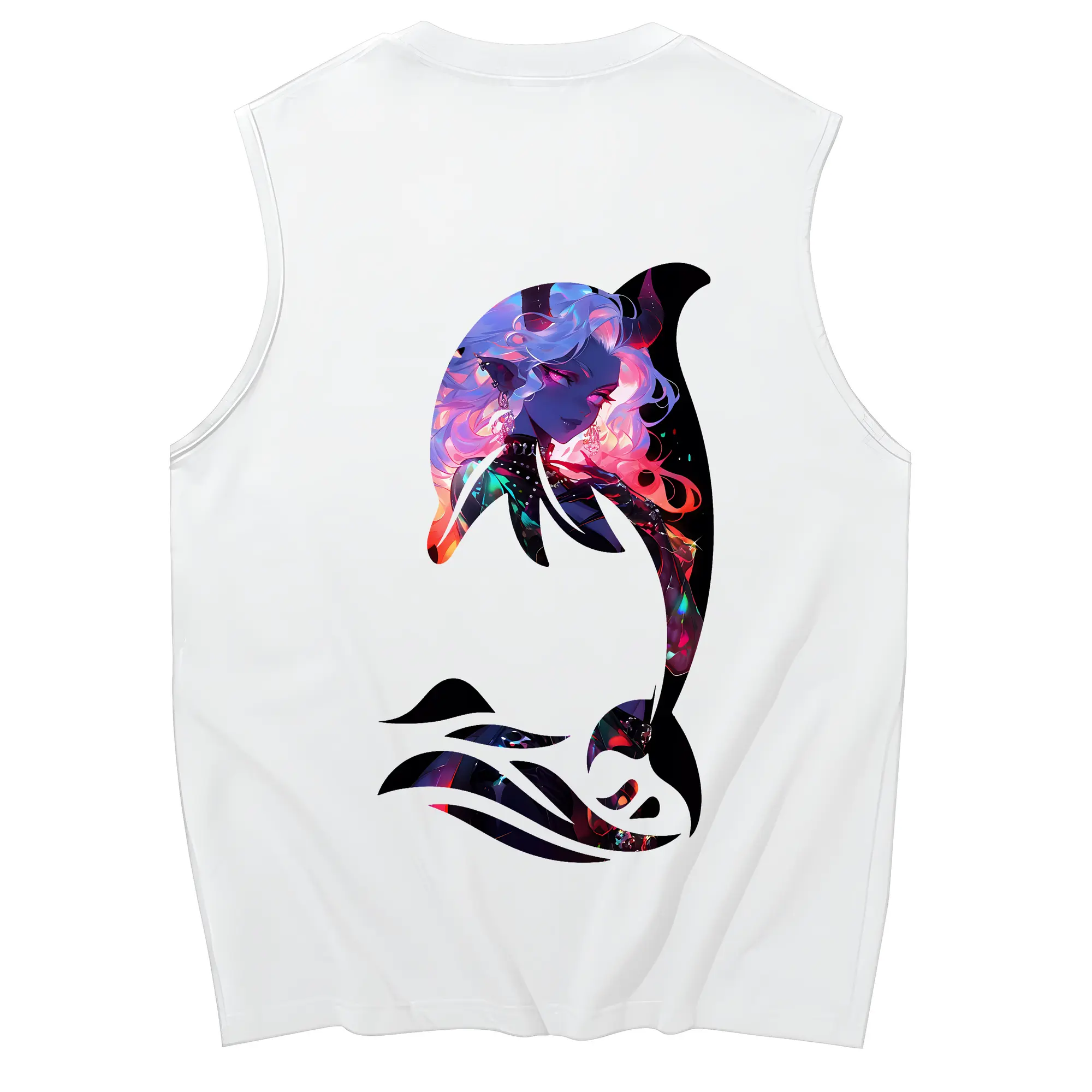 葬送のフリーレン（Frieren） グッズ,アウラ（Aura） - コットン100％ タンクトップ ・ 背面プリント ・ タイトシルエット ・ 快適 通気性 ・ スポーツ カジュアル 散歩用