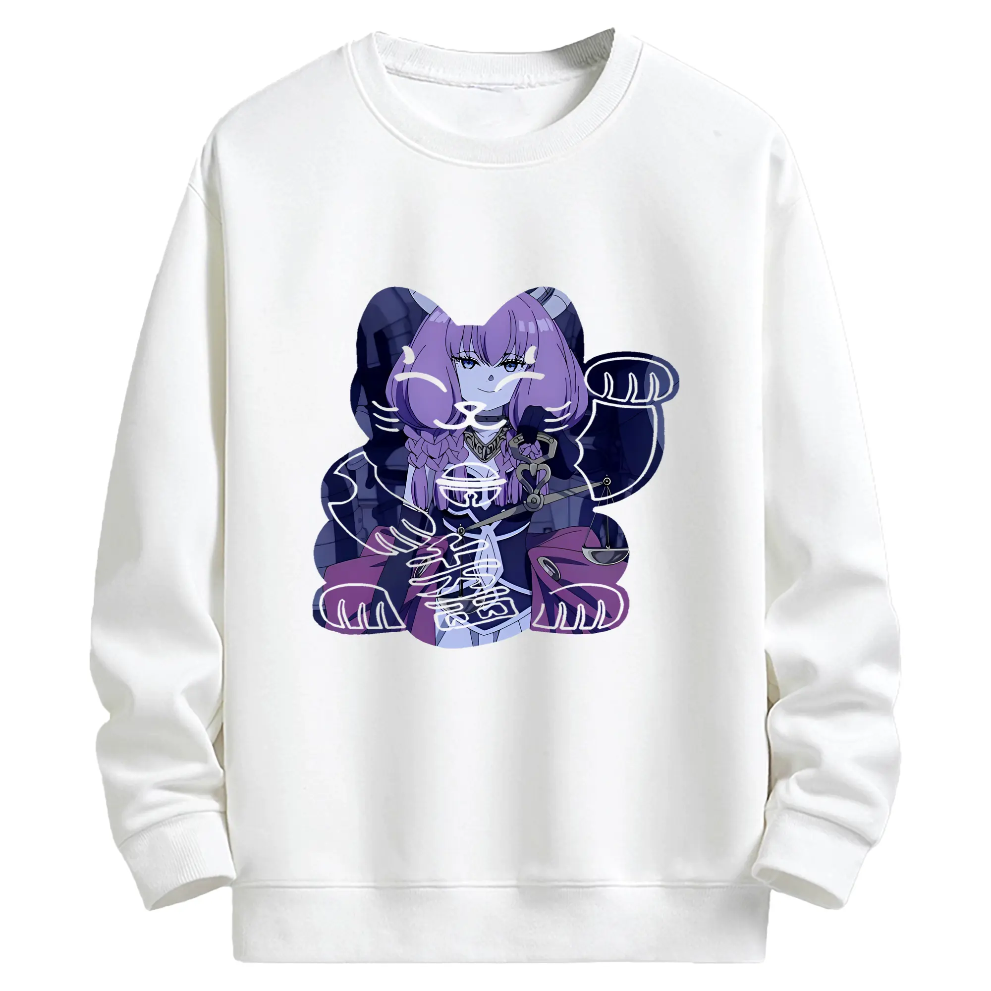 葬送のフリーレン（Frieren） グッズ,アウラ（Aura） - 高品質 クルーネック スウェット ・ コットン59％ ポリエステル41％ ・ ユニセックス 長袖 トレーナー ・ カジュアル デイリー スポーツ 散歩用