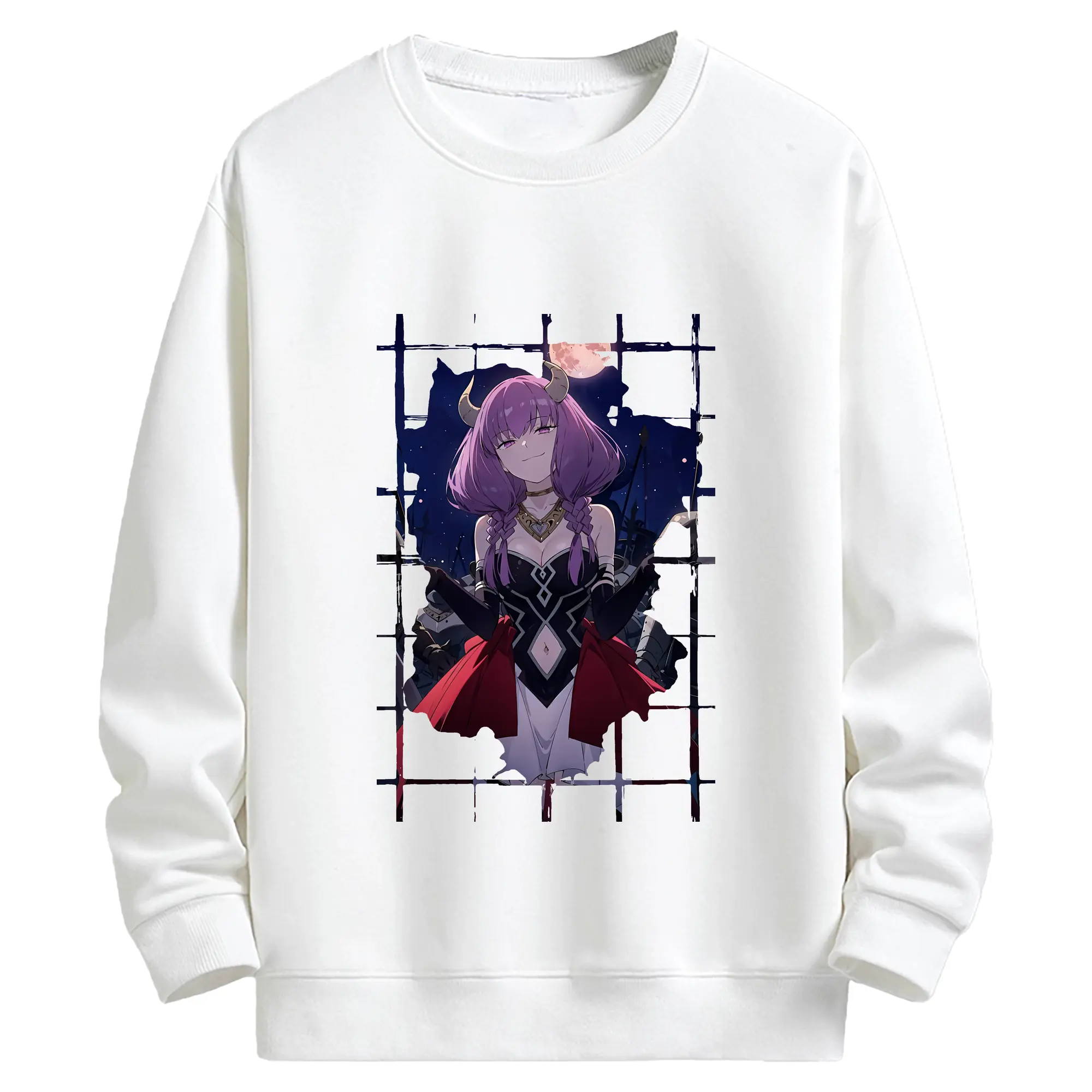 葬送のフリーレン（Frieren） グッズ,アウラ（Aura） - 高品質 クルーネック スウェット ・ コットン59％ ポリエステル41％ ・ ユニセックス 長袖 トレーナー ・ カジュアル デイリー スポーツ 散歩用