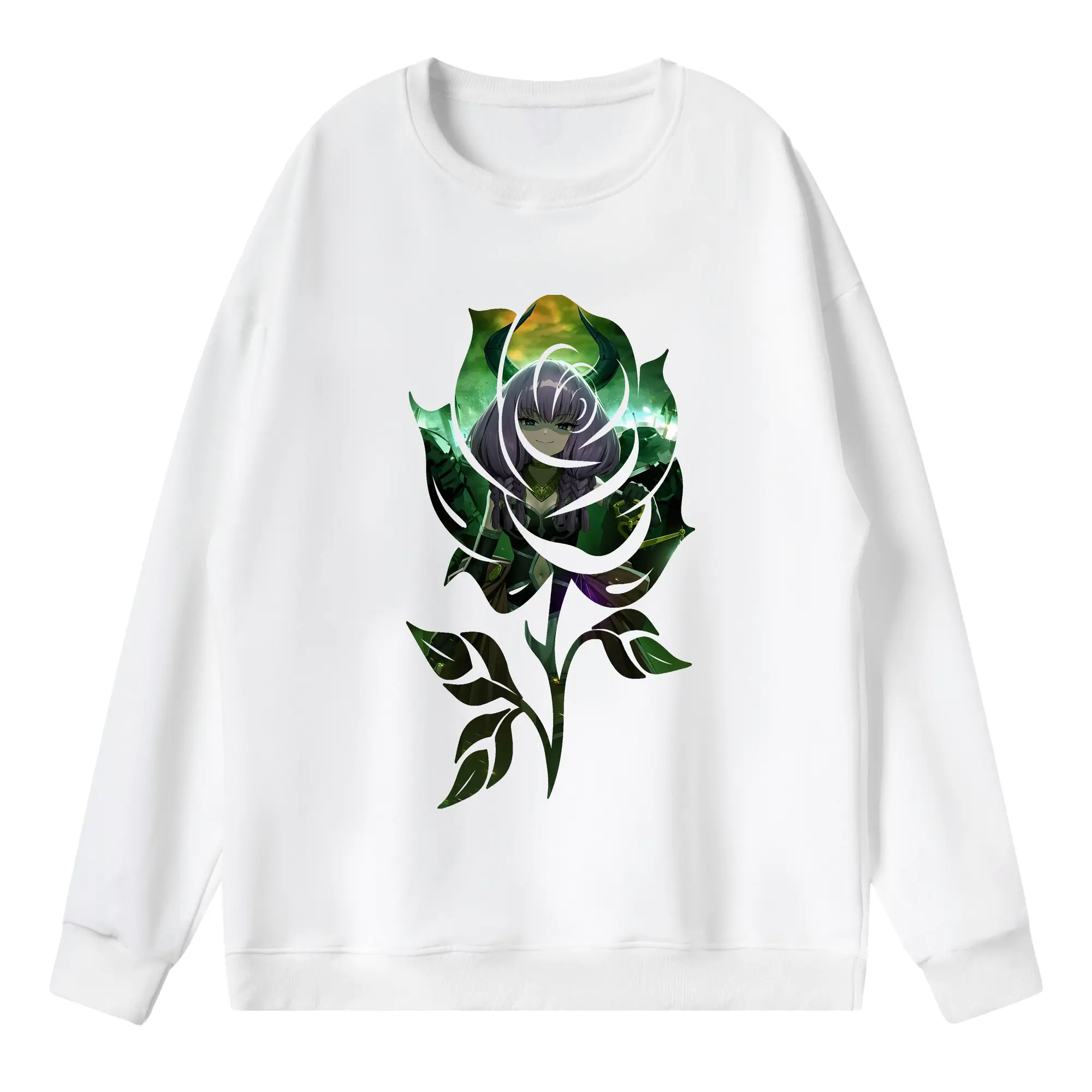葬送のフリーレン（Frieren） グッズ,アウラ（Aura） - 薄手 クルーネック スウェット 裏毛260g · ポリエステル 春秋向け カジュアル 男女兼用 · トレーナー デイリー スポーツ 散歩に最適