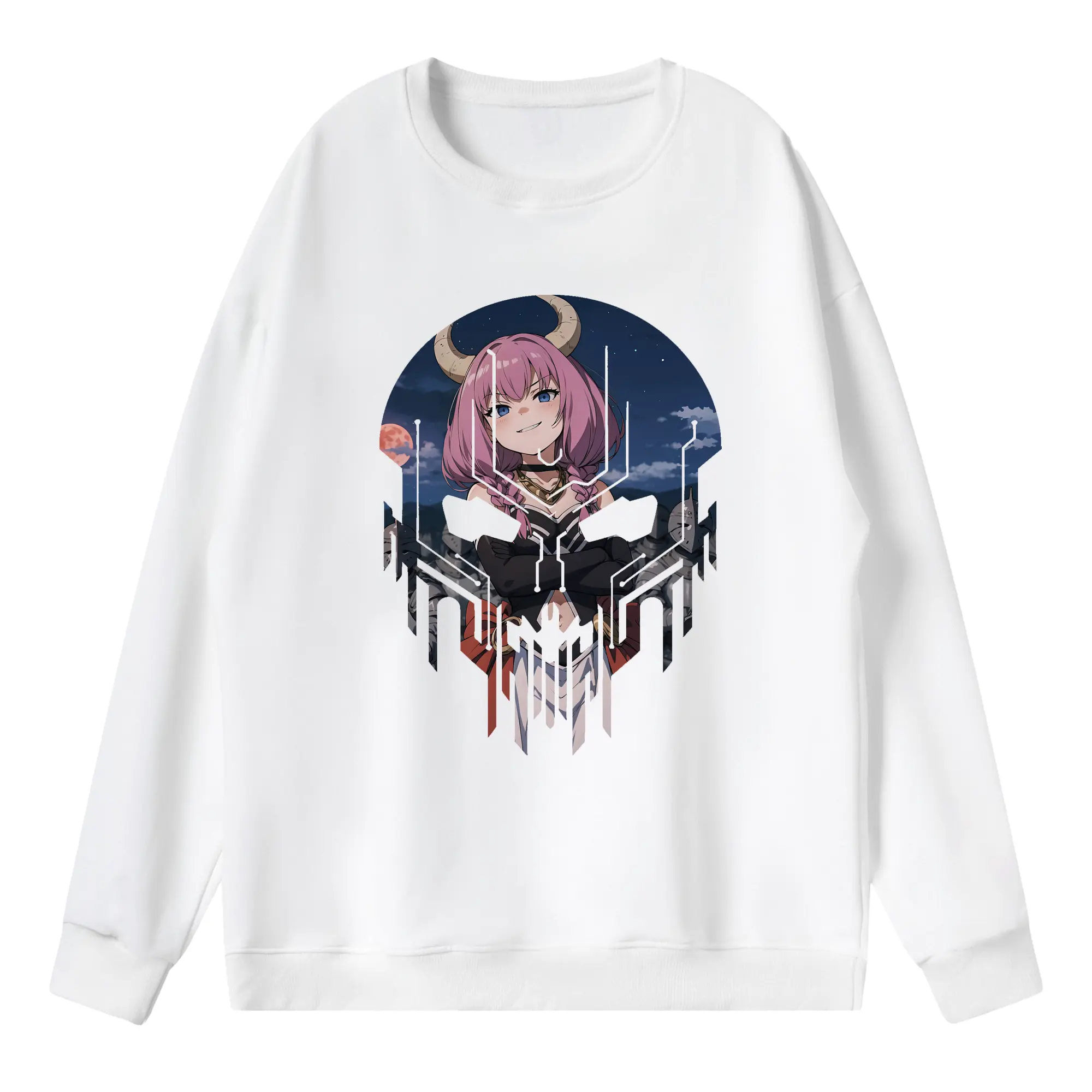 葬送のフリーレン（Frieren） グッズ,アウラ（Aura） - 薄手 クルーネック スウェット 裏毛260g · ポリエステル 春秋向け カジュアル 男女兼用 · トレーナー デイリー スポーツ 散歩に最適