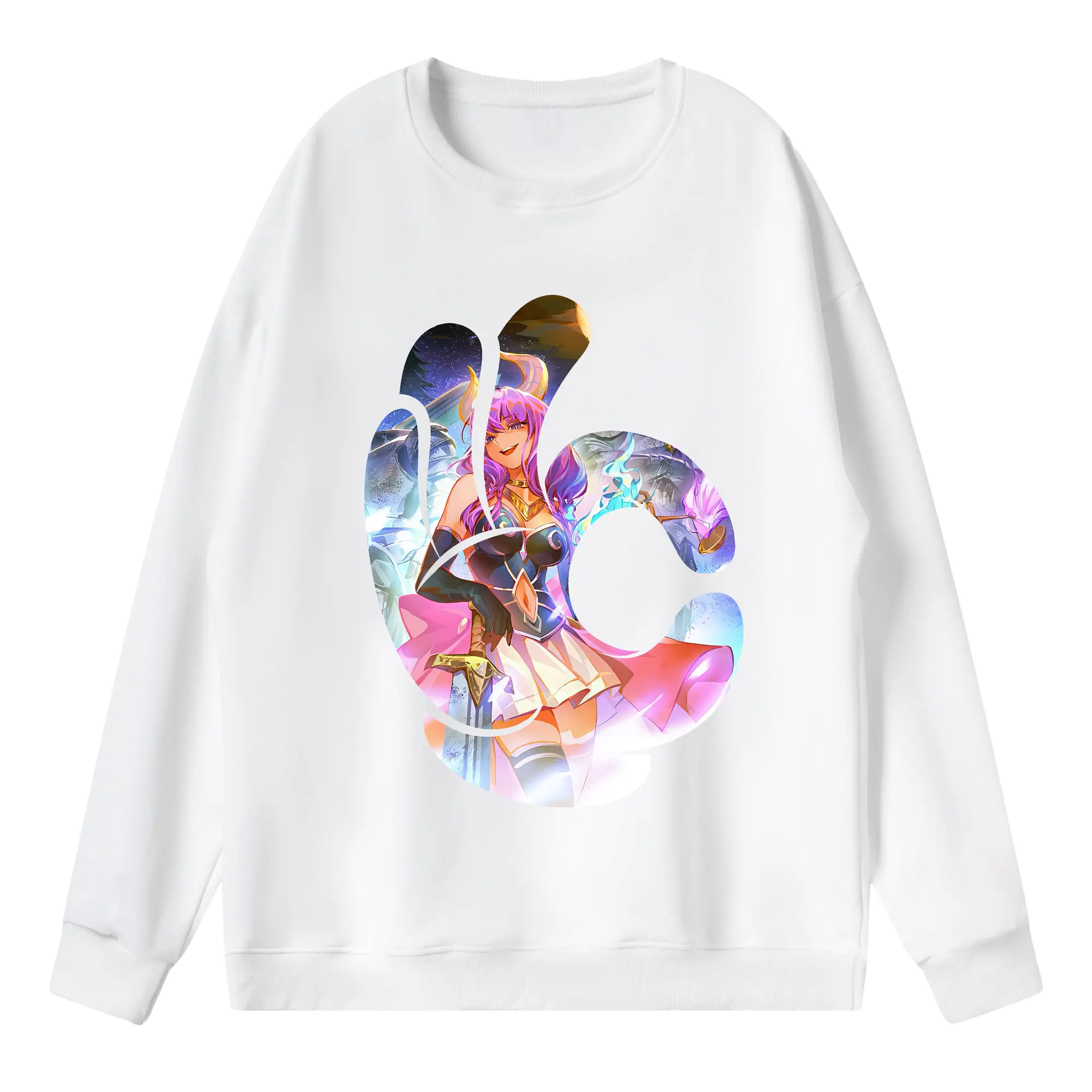 葬送のフリーレン（Frieren） グッズ,アウラ（Aura） - 薄手 クルーネック スウェット 裏毛260g · ポリエステル 春秋向け カジュアル 男女兼用 · トレーナー デイリー スポーツ 散歩に最適