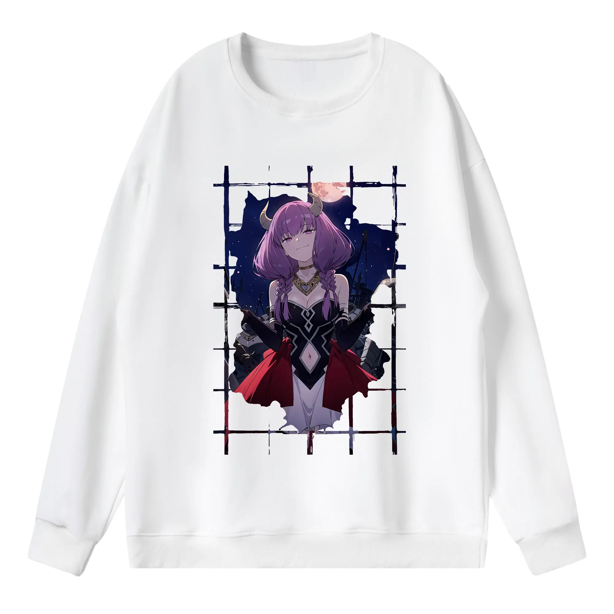 葬送のフリーレン（Frieren） グッズ,アウラ（Aura） - 薄手 クルーネック スウェット 裏毛260g · ポリエステル 春秋向け カジュアル 男女兼用 · トレーナー デイリー スポーツ 散歩に最適