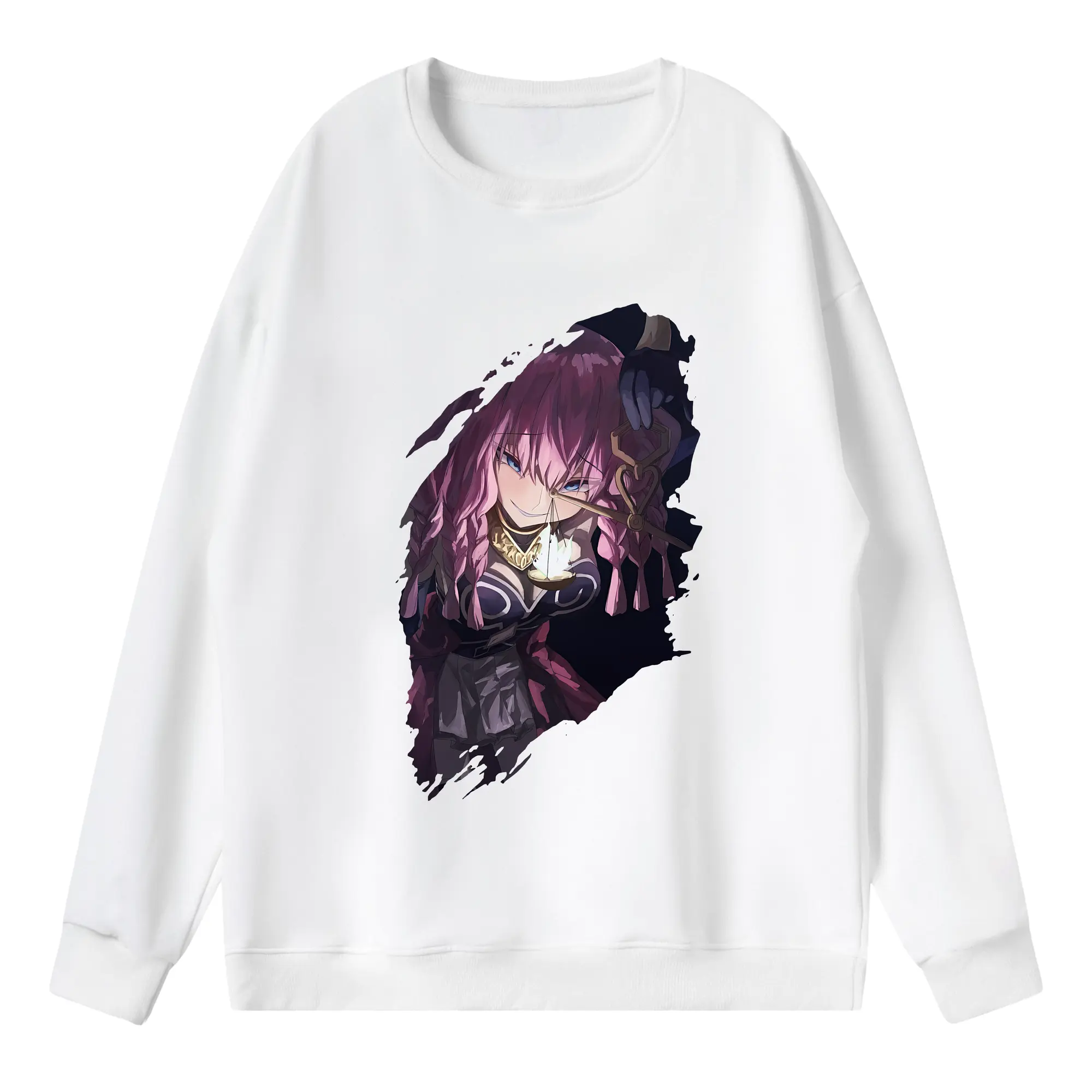 葬送のフリーレン（Frieren） グッズ,アウラ（Aura） - 薄手 クルーネック スウェット 裏毛260g · ポリエステル 春秋向け カジュアル 男女兼用 · トレーナー デイリー スポーツ 散歩に最適