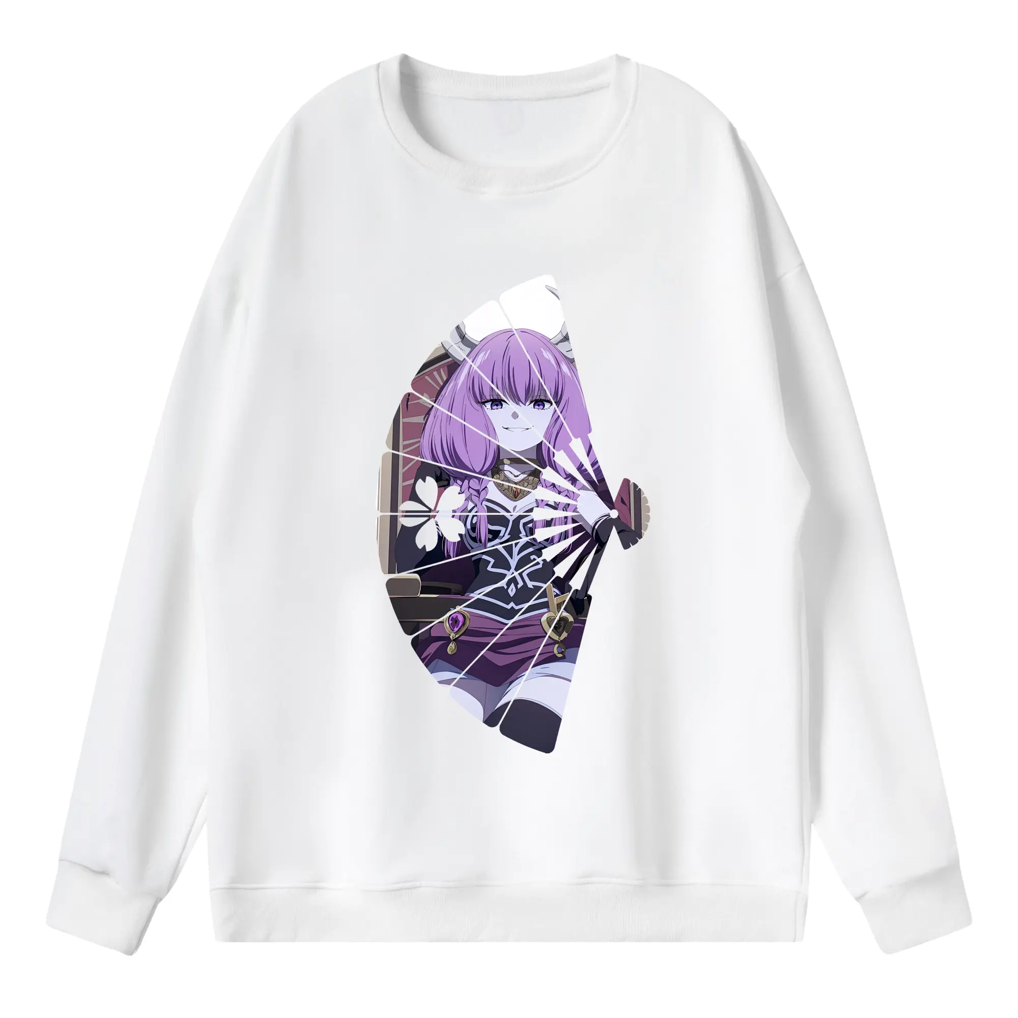 葬送のフリーレン（Frieren） グッズ,アウラ（Aura） - 薄手 クルーネック スウェット 裏毛260g · ポリエステル 春秋向け カジュアル 男女兼用 · トレーナー デイリー スポーツ 散歩に最適