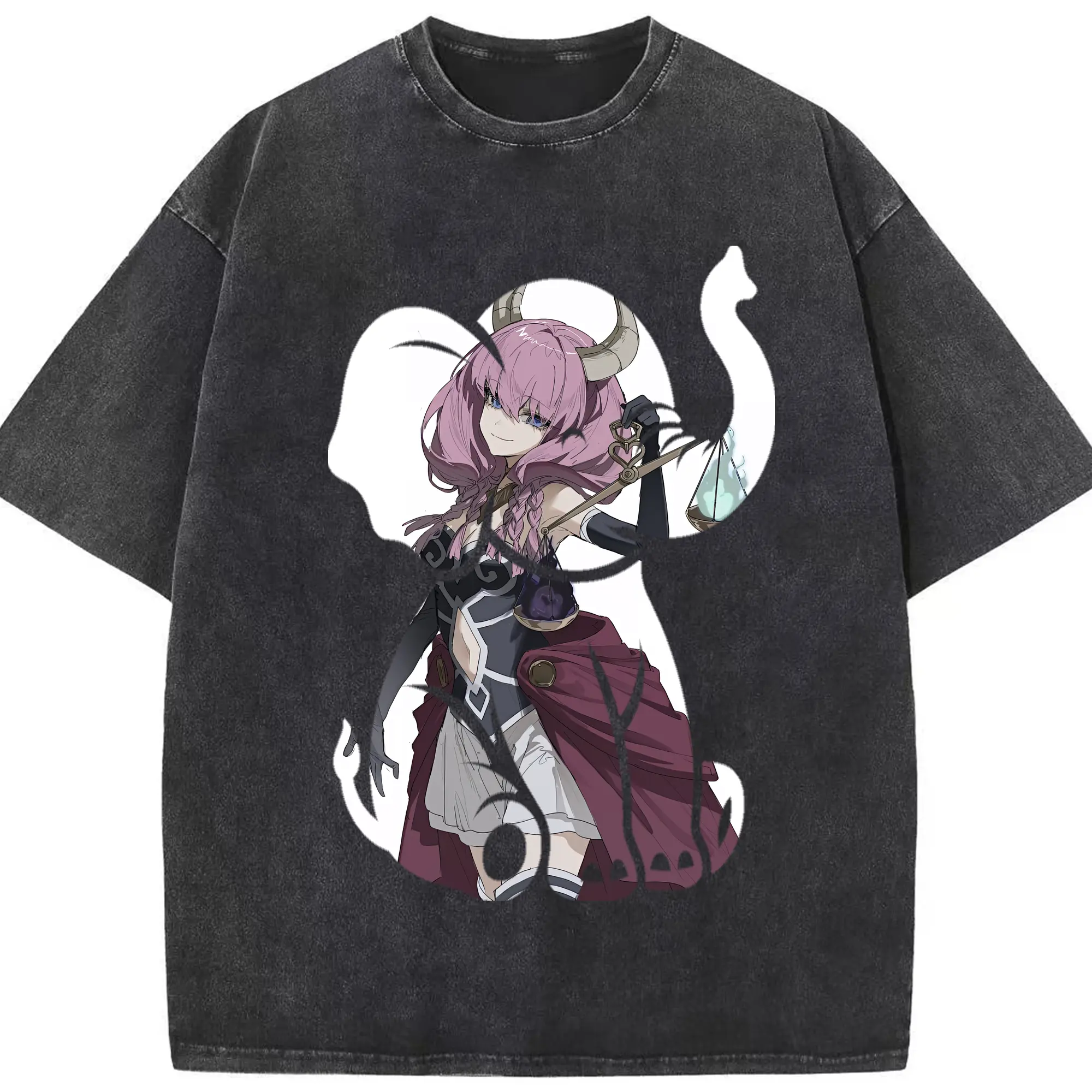 葬送のフリーレン（Frieren） グッズ,アウラ（Aura） - 綿100％ ヴィンテージ風 半袖Tシャツ ・ フロントプリント ・ 柔らか肌触り ・ 通気性 快適 ・ スポーツ カジュアル 外出用