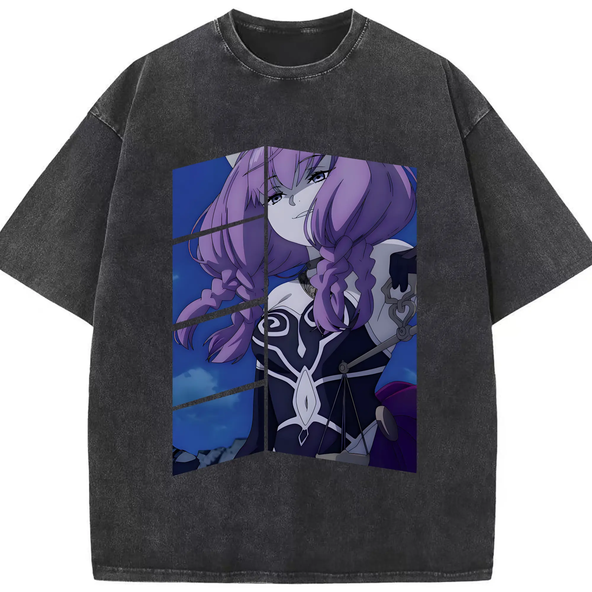 葬送のフリーレン（Frieren） グッズ,アウラ（Aura） - 綿100％ ヴィンテージ風 半袖Tシャツ ・ フロントプリント ・ 柔らか肌触り ・ 通気性 快適 ・ スポーツ カジュアル 外出用