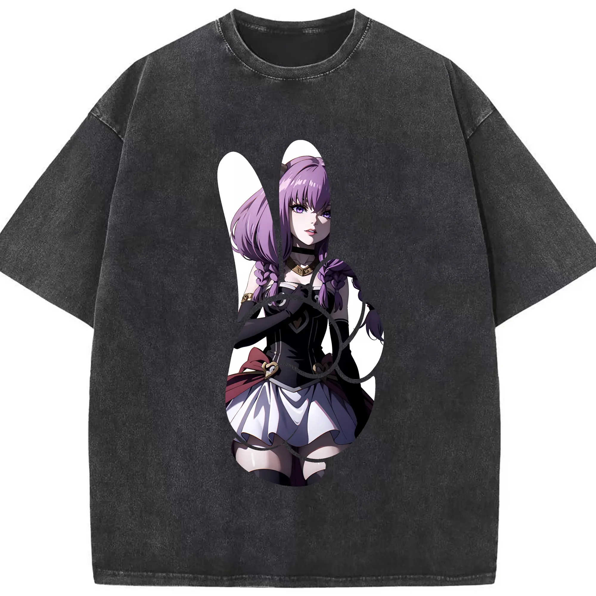 葬送のフリーレン（Frieren） グッズ,アウラ（Aura） - 綿100％ ヴィンテージ風 半袖Tシャツ ・ フロントプリント ・ 柔らか肌触り ・ 通気性 快適 ・ スポーツ カジュアル 外出用