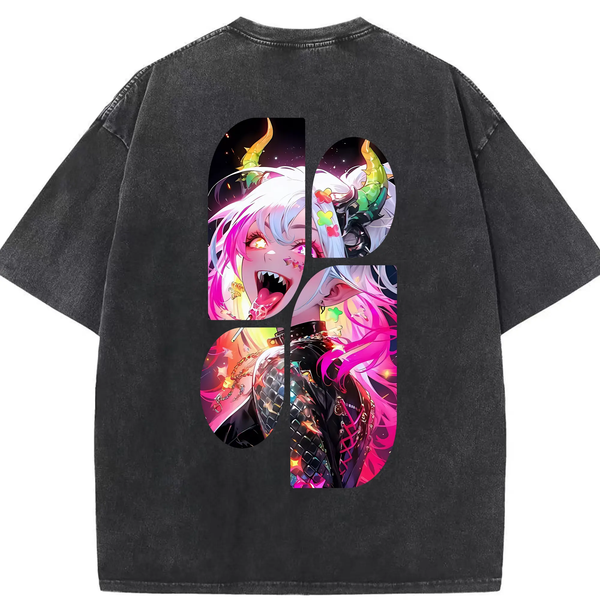 葬送のフリーレン（Frieren） グッズ,アウラ（Aura） - 綿100％ ヴィンテージ風 半袖Tシャツ ・ 背面プリント ・ 柔らか肌触り ・ 通気性 快適 ・ スポーツ カジュアル 外出用