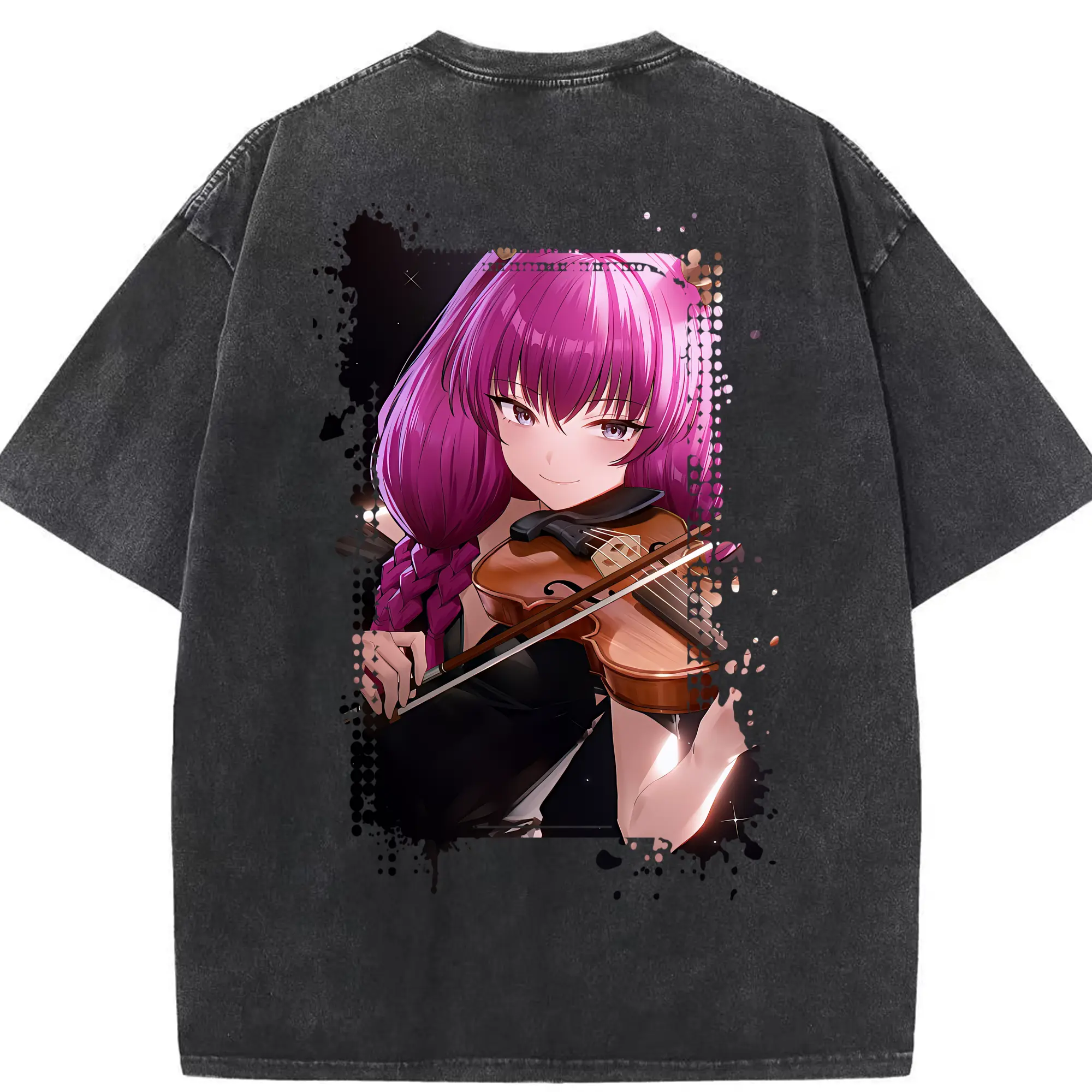 葬送のフリーレン（Frieren） グッズ,アウラ（Aura） - 綿100％ ヴィンテージ風 半袖Tシャツ ・ 背面プリント ・ 柔らか肌触り ・ 通気性 快適 ・ スポーツ カジュアル 外出用