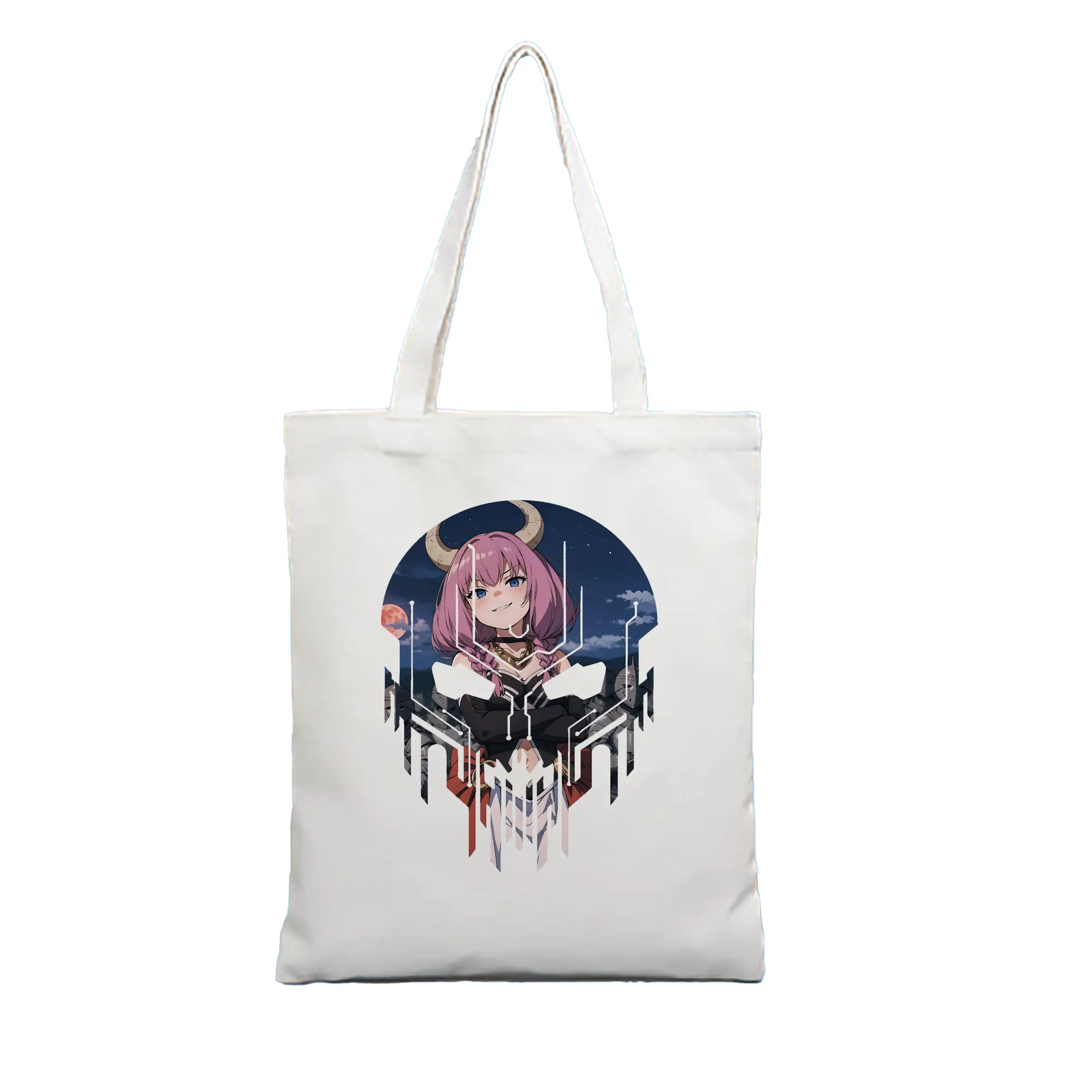 葬送のフリーレン（Frieren） グッズ,アウラ（Aura） - 縦型キャンバス手提げバッグ（トートバッグ） ・ キャンバス素材 ・ ショッピング用 ・ 軽量 丈夫 お手入れ簡単