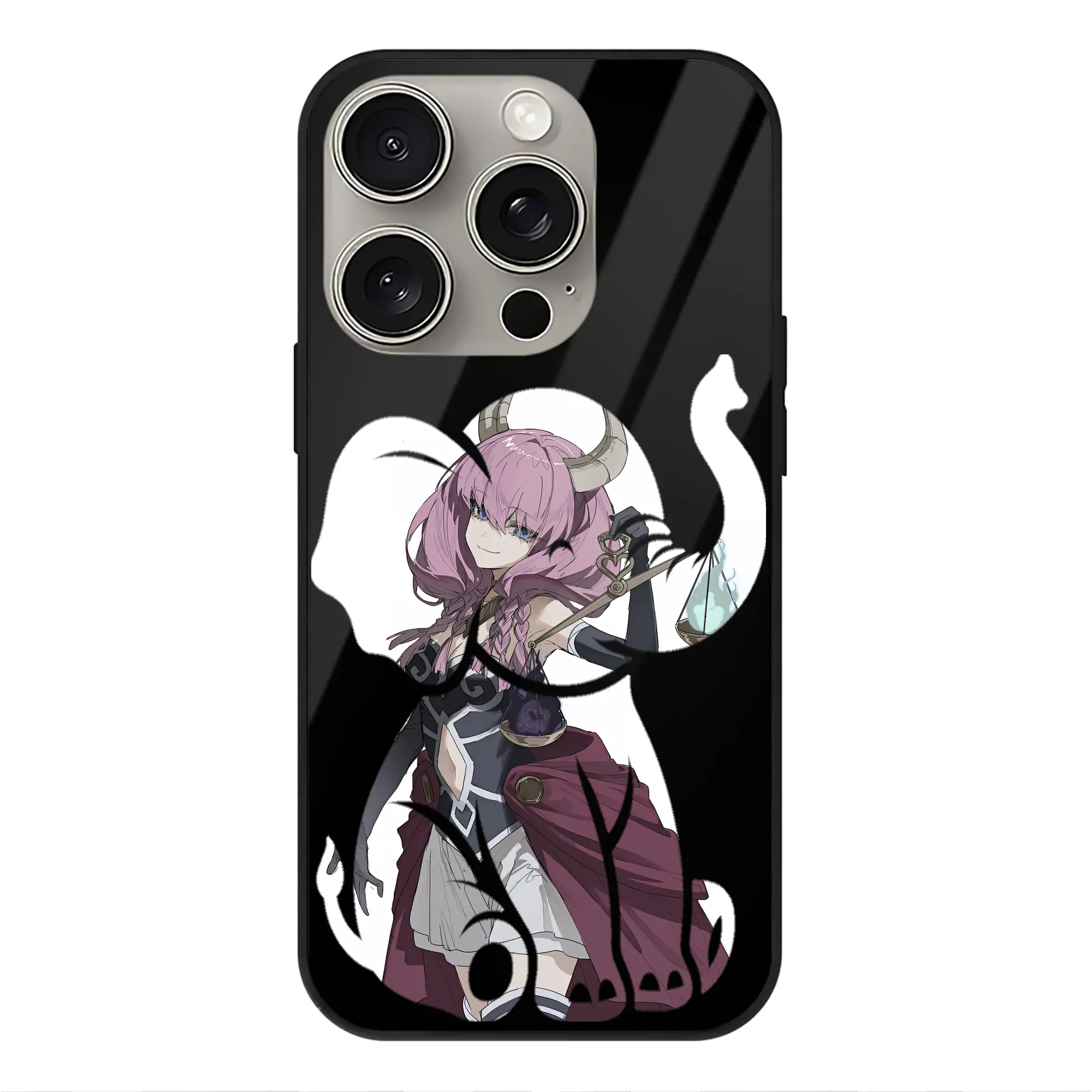 葬送のフリーレン（Frieren） グッズ,アウラ（Aura） - IPhone15Pro対応 ・ スマホケース ・ 背面ガラス ・ TPU+強化ガラス ・ 耐衝撃 ・ 黄変防止 ・ ワイヤレス充電対応 ・ 3D立体ボタン