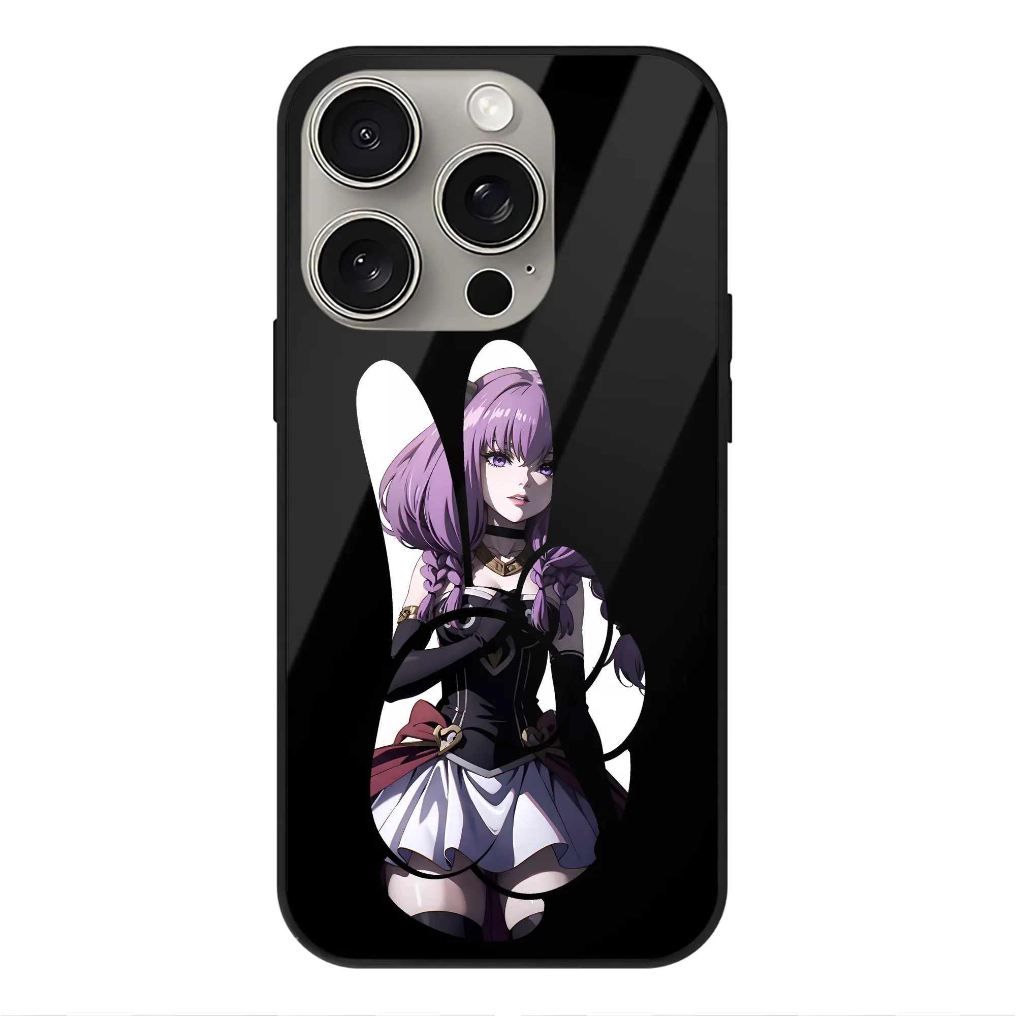 葬送のフリーレン（Frieren） グッズ,アウラ（Aura） - IPhone15Pro対応 ・ スマホケース ・ 背面ガラス ・ TPU+強化ガラス ・ 耐衝撃 ・ 黄変防止 ・ ワイヤレス充電対応 ・ 3D立体ボタン