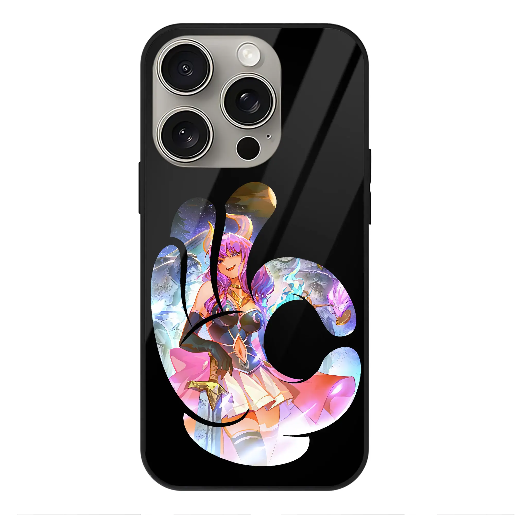 葬送のフリーレン（Frieren） グッズ,アウラ（Aura） - IPhone15Pro対応 ・ スマホケース ・ 背面ガラス ・ TPU+強化ガラス ・ 耐衝撃 ・ 黄変防止 ・ ワイヤレス充電対応 ・ 3D立体ボタン