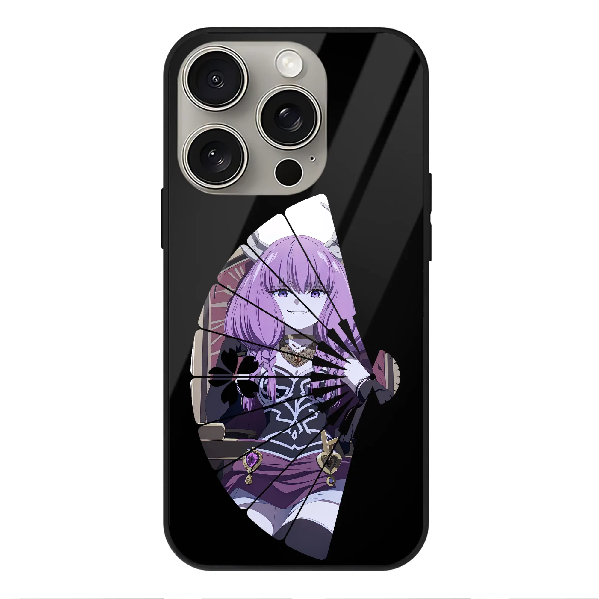 葬送のフリーレン（Frieren） グッズ,アウラ（Aura） - IPhone15Pro対応 ・ スマホケース ・ 背面ガラス ・ TPU+強化ガラス ・ 耐衝撃 ・ 黄変防止 ・ ワイヤレス充電対応 ・ 3D立体ボタン