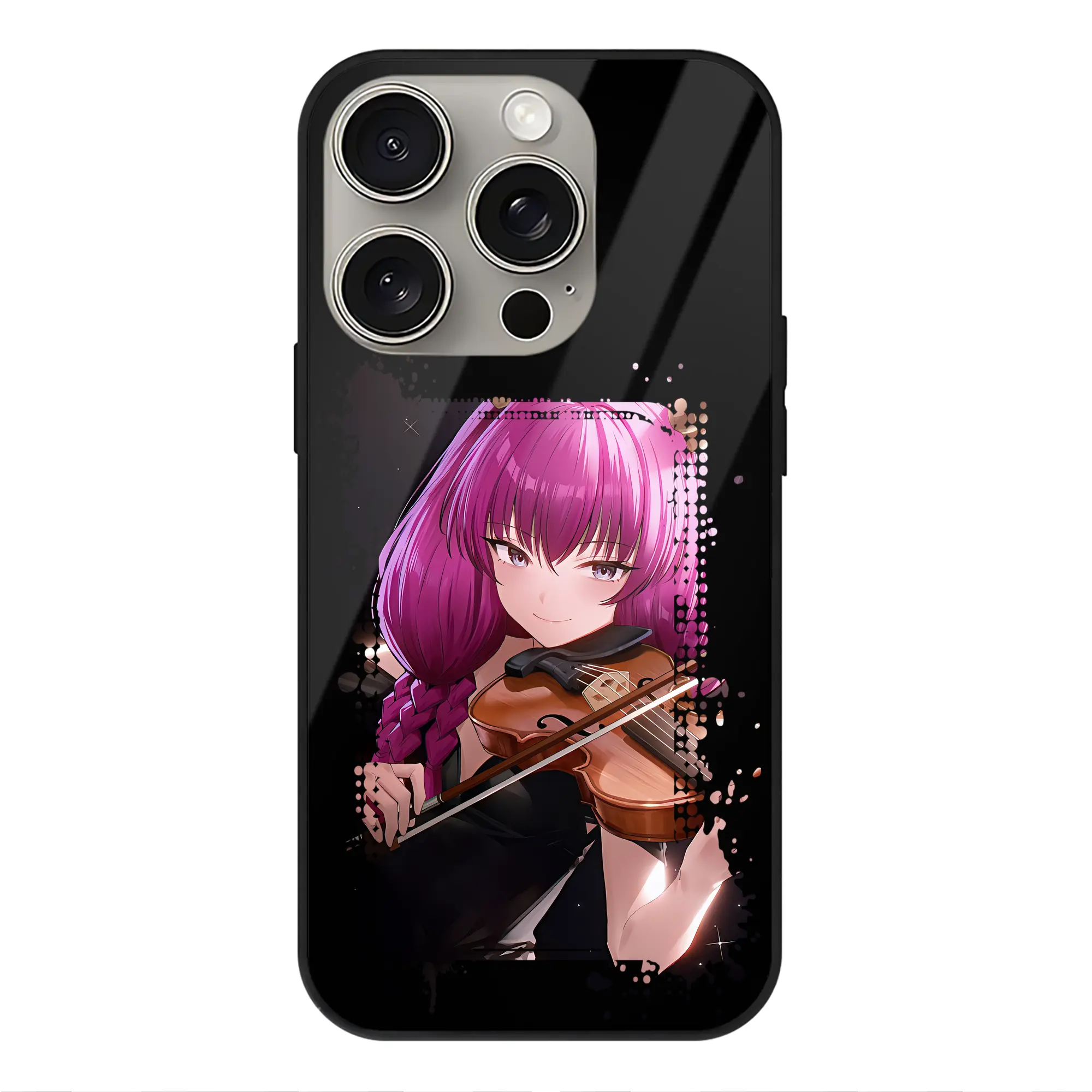 葬送のフリーレン（Frieren） グッズ,アウラ（Aura） - IPhone15Pro対応 ・ スマホケース ・ 背面ガラス ・ TPU+強化ガラス ・ 耐衝撃 ・ 黄変防止 ・ ワイヤレス充電対応 ・ 3D立体ボタン