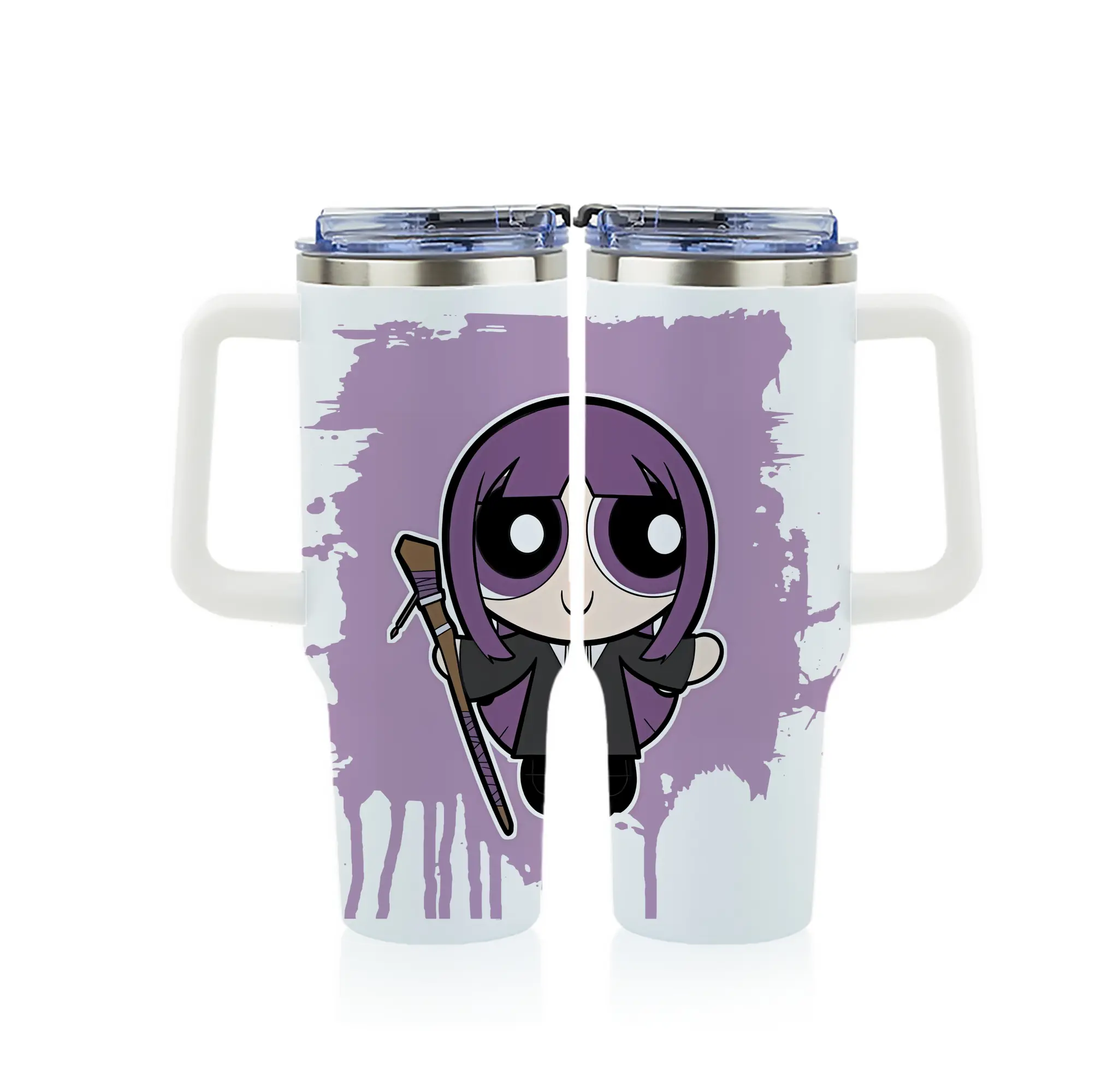 葬送のフリーレン（Frieren） グッズ,フェルン（Fern） - 1200mL フルプリント車用タンブラー ・ 304ステンレス 内側 ・ 201ステンレス 外側 ・ 保温 保冷 ・ 通勤 ドライブ アウトドア用