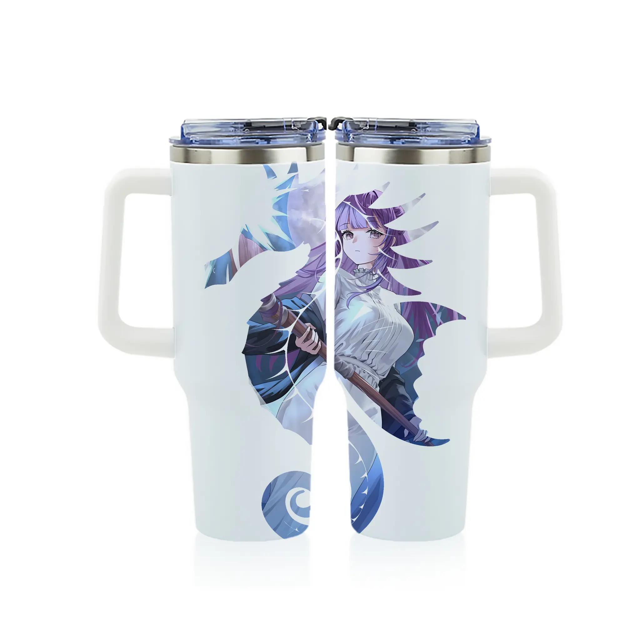 葬送のフリーレン（Frieren） グッズ,フェルン（Fern） - 1200mL フルプリント車用タンブラー ・ 304ステンレス 内側 ・ 201ステンレス 外側 ・ 保温 保冷 ・ 通勤 ドライブ アウトドア用