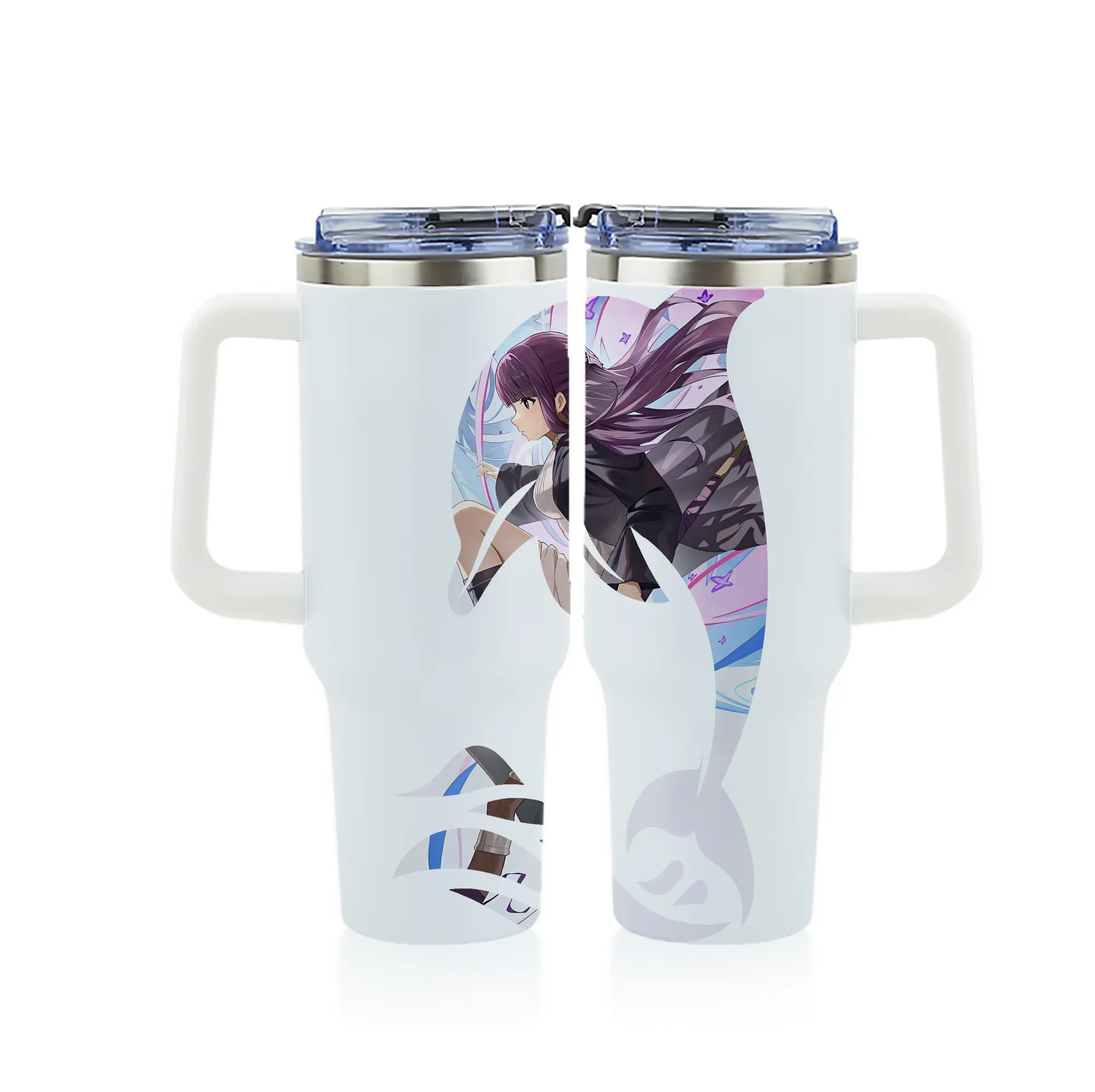 葬送のフリーレン（Frieren） グッズ,フェルン（Fern） - 1200mL フルプリント車用タンブラー ・ 304ステンレス 内側 ・ 201ステンレス 外側 ・ 保温 保冷 ・ 通勤 ドライブ アウトドア用