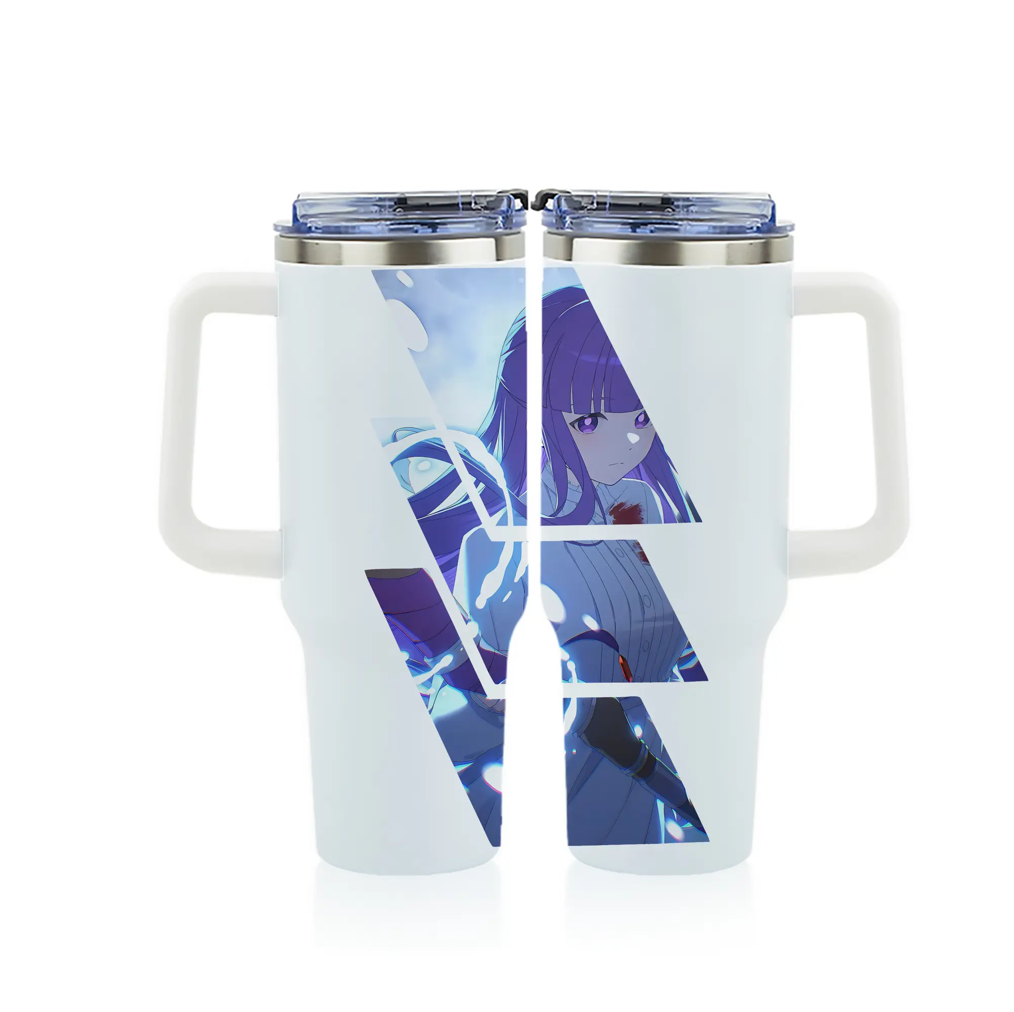 葬送のフリーレン（Frieren） グッズ,フェルン（Fern） - 1200mL フルプリント車用タンブラー ・ 304ステンレス 内側 ・ 201ステンレス 外側 ・ 保温 保冷 ・ 通勤 ドライブ アウトドア用