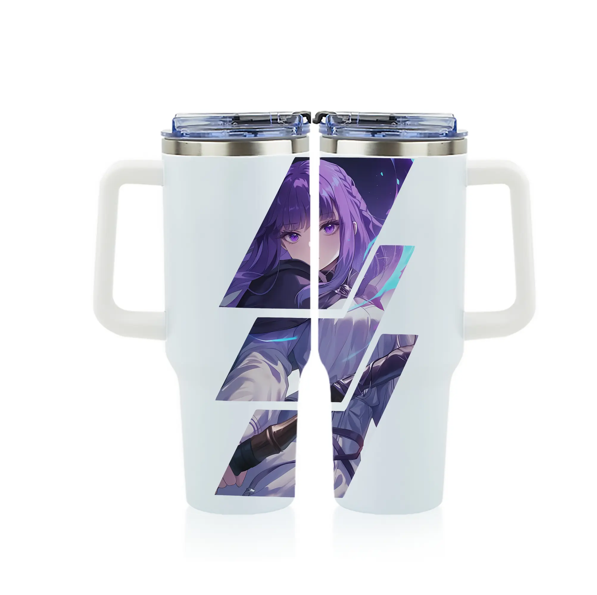 葬送のフリーレン（Frieren） グッズ,フェルン（Fern） - 1200mL フルプリント車用タンブラー ・ 304ステンレス 内側 ・ 201ステンレス 外側 ・ 保温 保冷 ・ 通勤 ドライブ アウトドア用