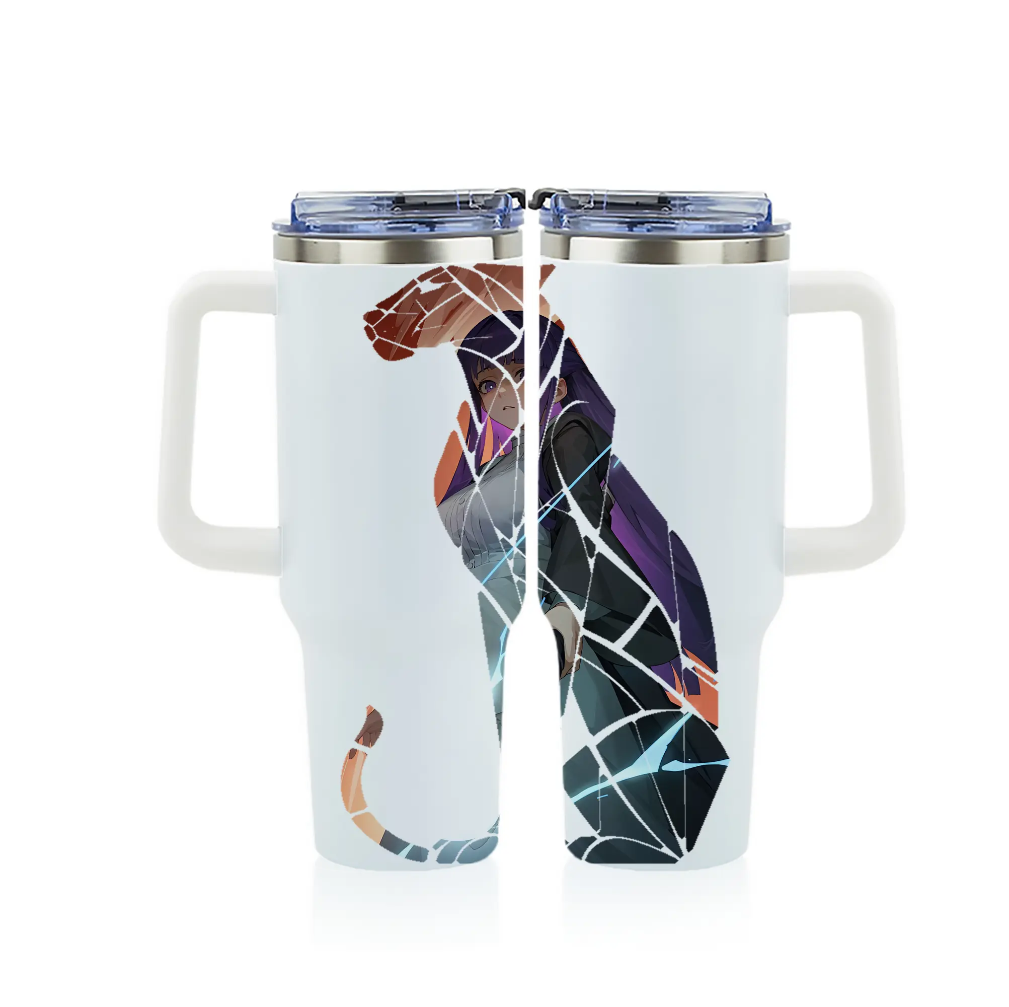 葬送のフリーレン（Frieren） グッズ,フェルン（Fern） - 1200mL フルプリント車用タンブラー ・ 304ステンレス 内側 ・ 201ステンレス 外側 ・ 保温 保冷 ・ 通勤 ドライブ アウトドア用