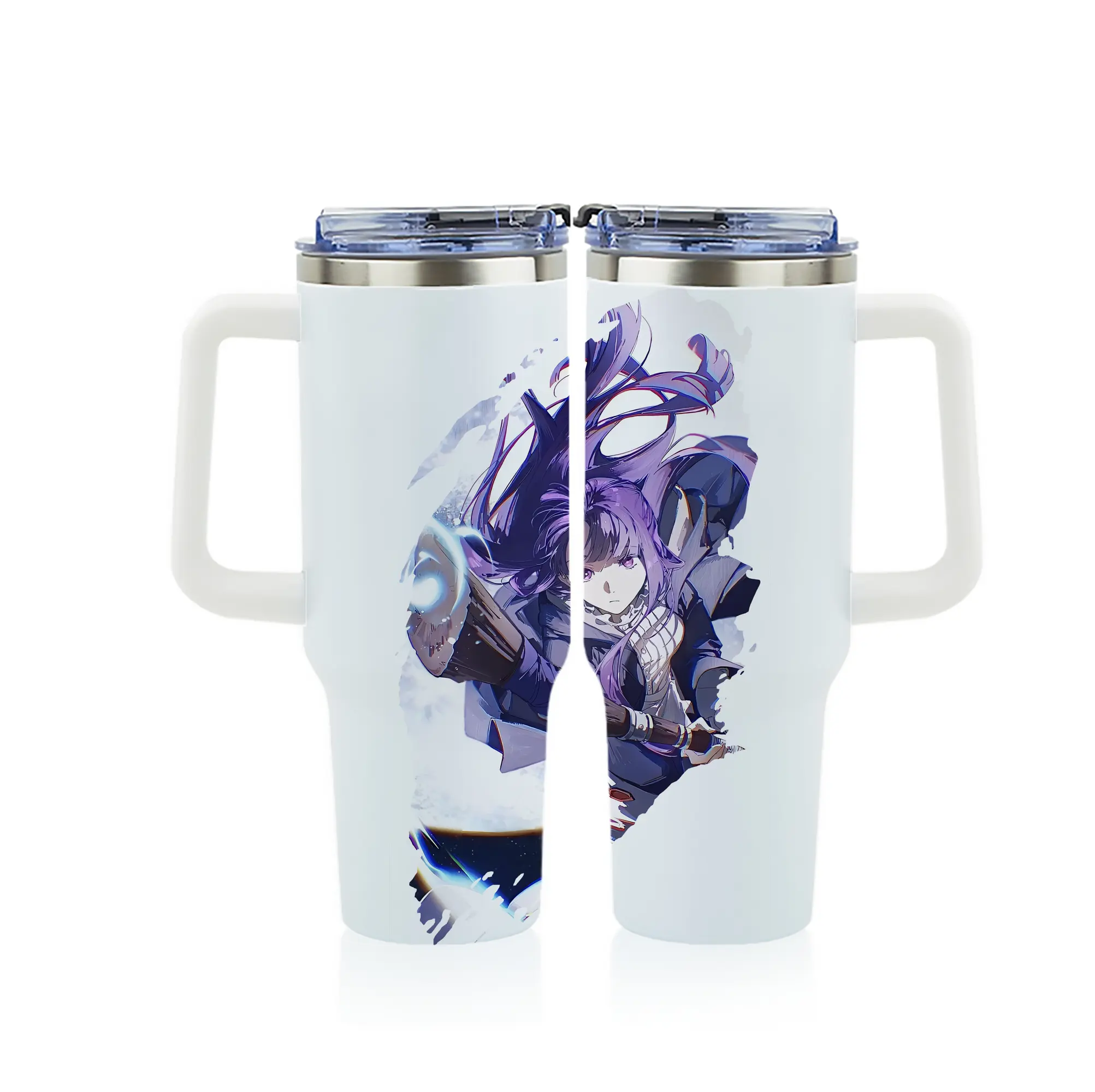 葬送のフリーレン（Frieren） グッズ,フェルン（Fern） - 1200mL フルプリント車用タンブラー ・ 304ステンレス 内側 ・ 201ステンレス 外側 ・ 保温 保冷 ・ 通勤 ドライブ アウトドア用