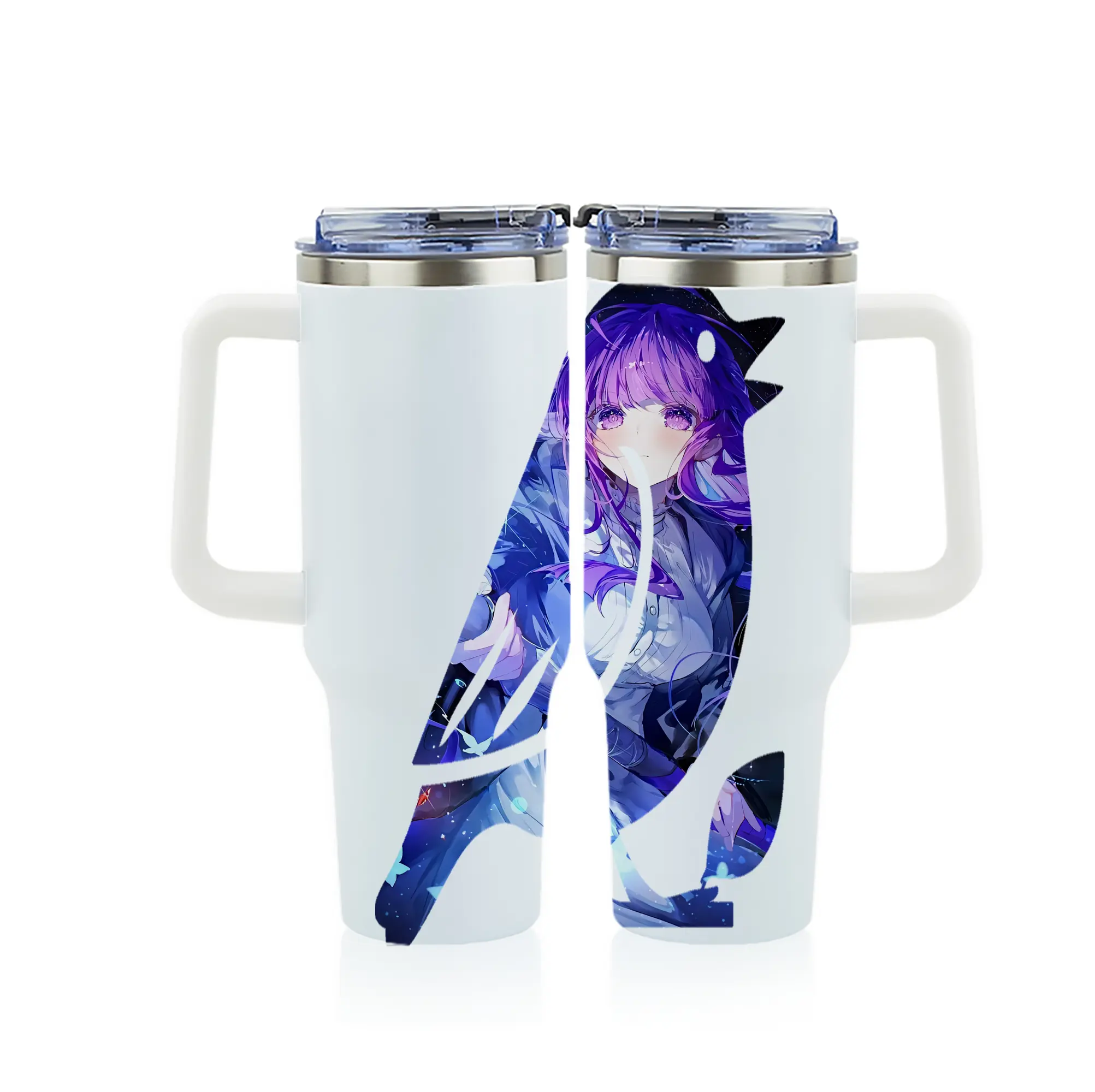 葬送のフリーレン（Frieren） グッズ,フェルン（Fern） - 1200mL フルプリント車用タンブラー ・ 304ステンレス 内側 ・ 201ステンレス 外側 ・ 保温 保冷 ・ 通勤 ドライブ アウトドア用